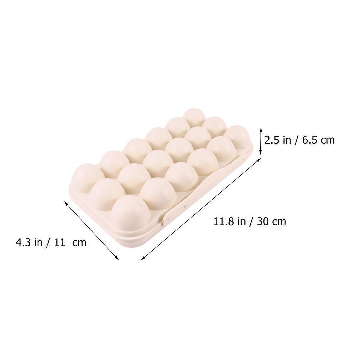 Khaki Kitchen Egg Tray and Egg Storage Box for Refrigerator Organization Durable PP Material Single Layer 2pcs