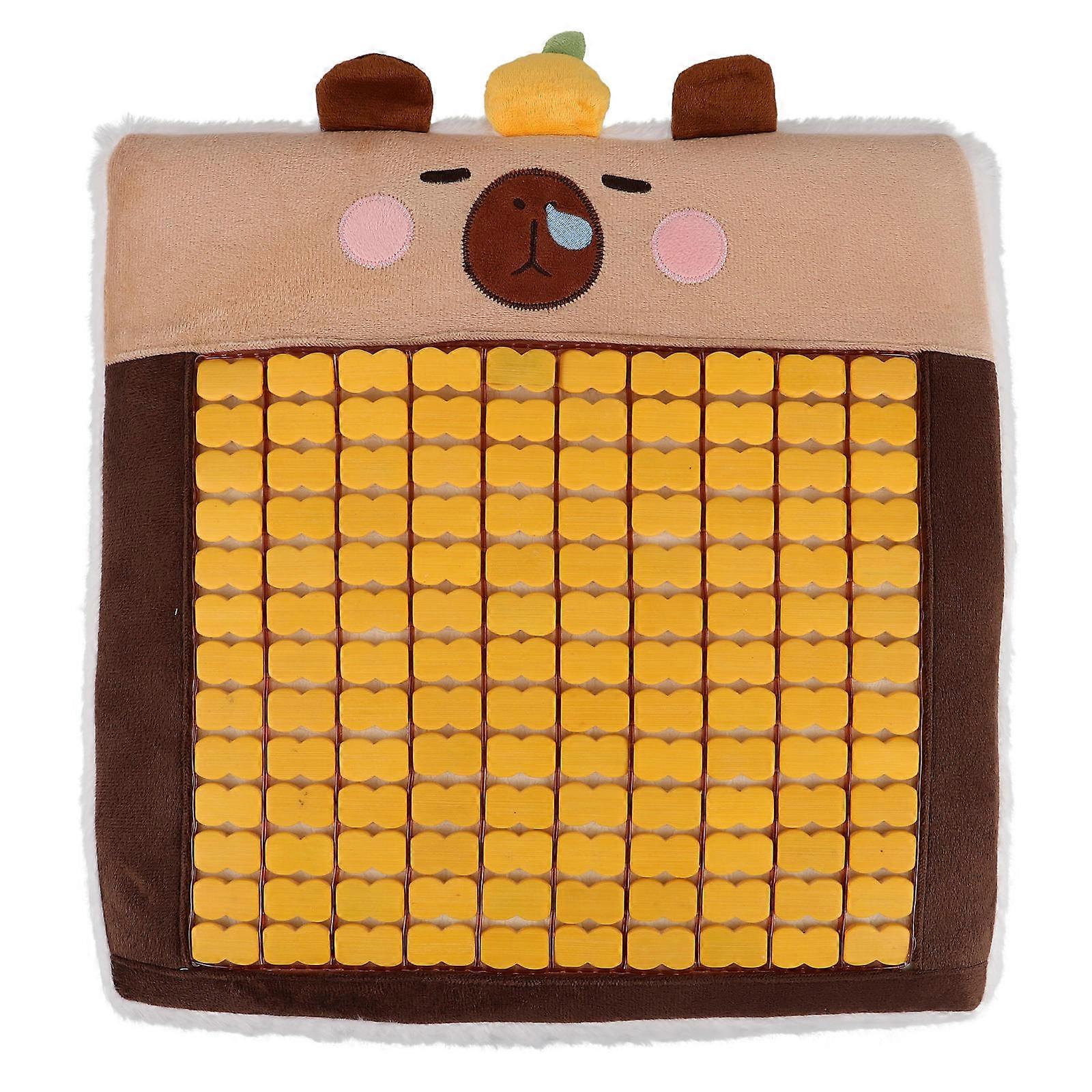 Bamboo Beaded Seat Cushion for Car and Office Breathable Plush Multi 15.7x15.7 Inches