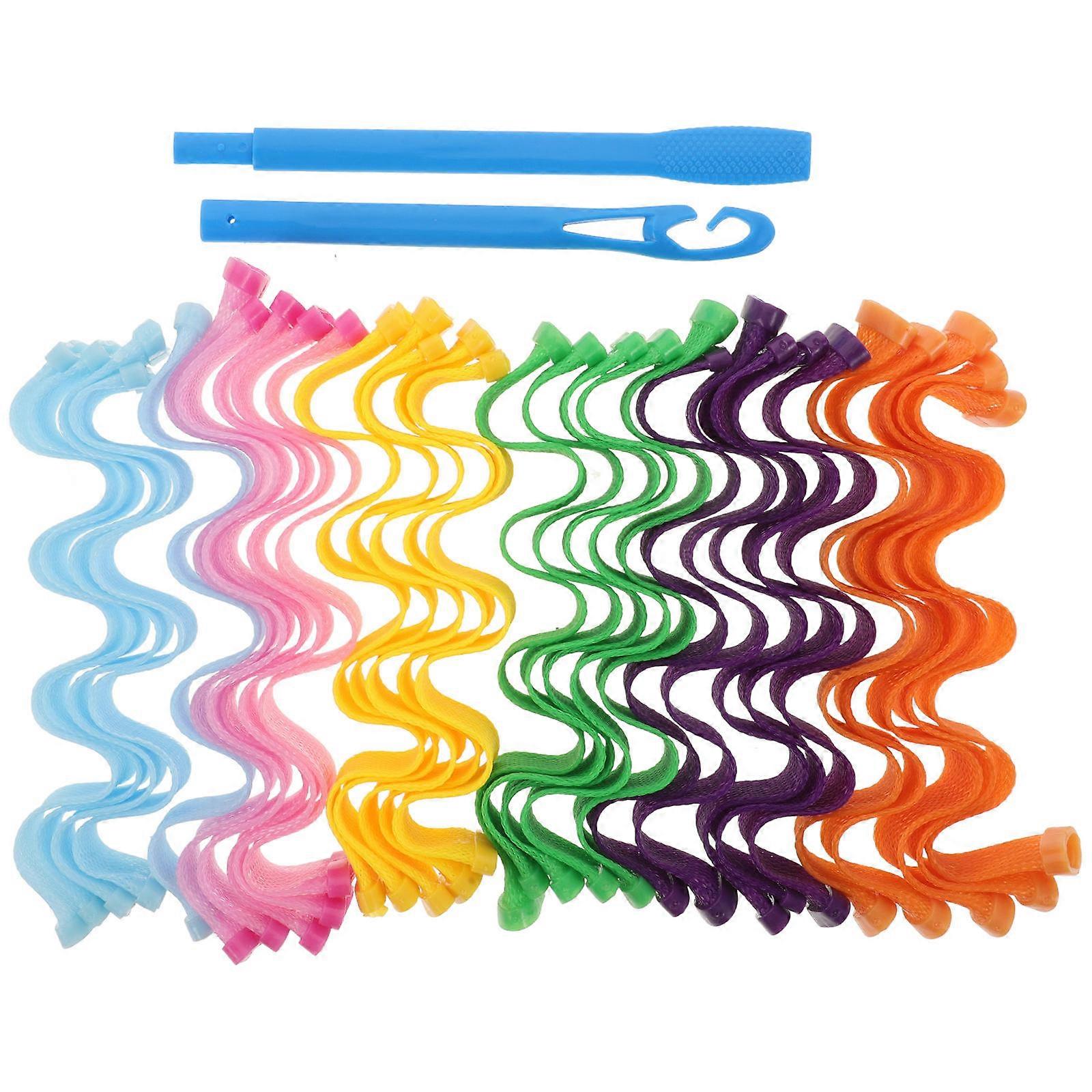 Wave Pattern Hair Rollers No- Results Hair Styling Tools For Women Home Use 24.00X2.50X0.10CM 30Pcs