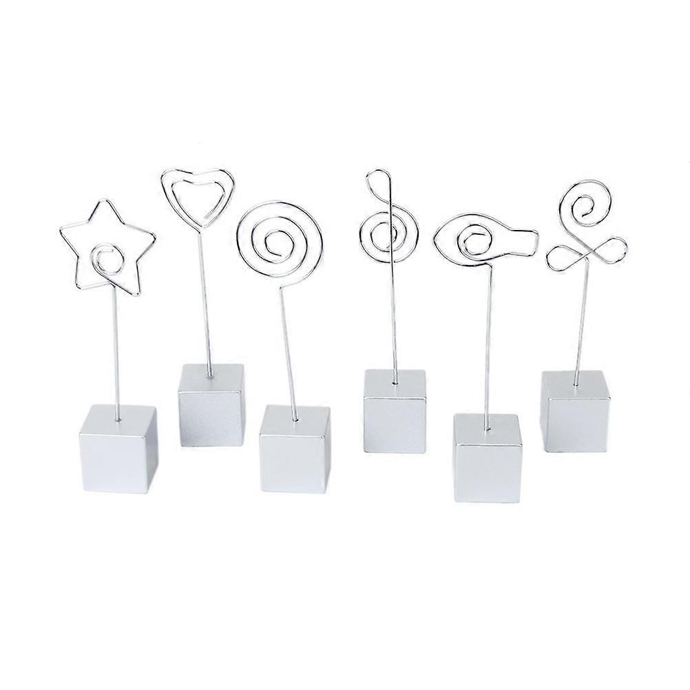 Base Photo Holder with Circle Shape Wire Clip Resin and Stainless Steel 11.4 * 2.4 * 2.4cm