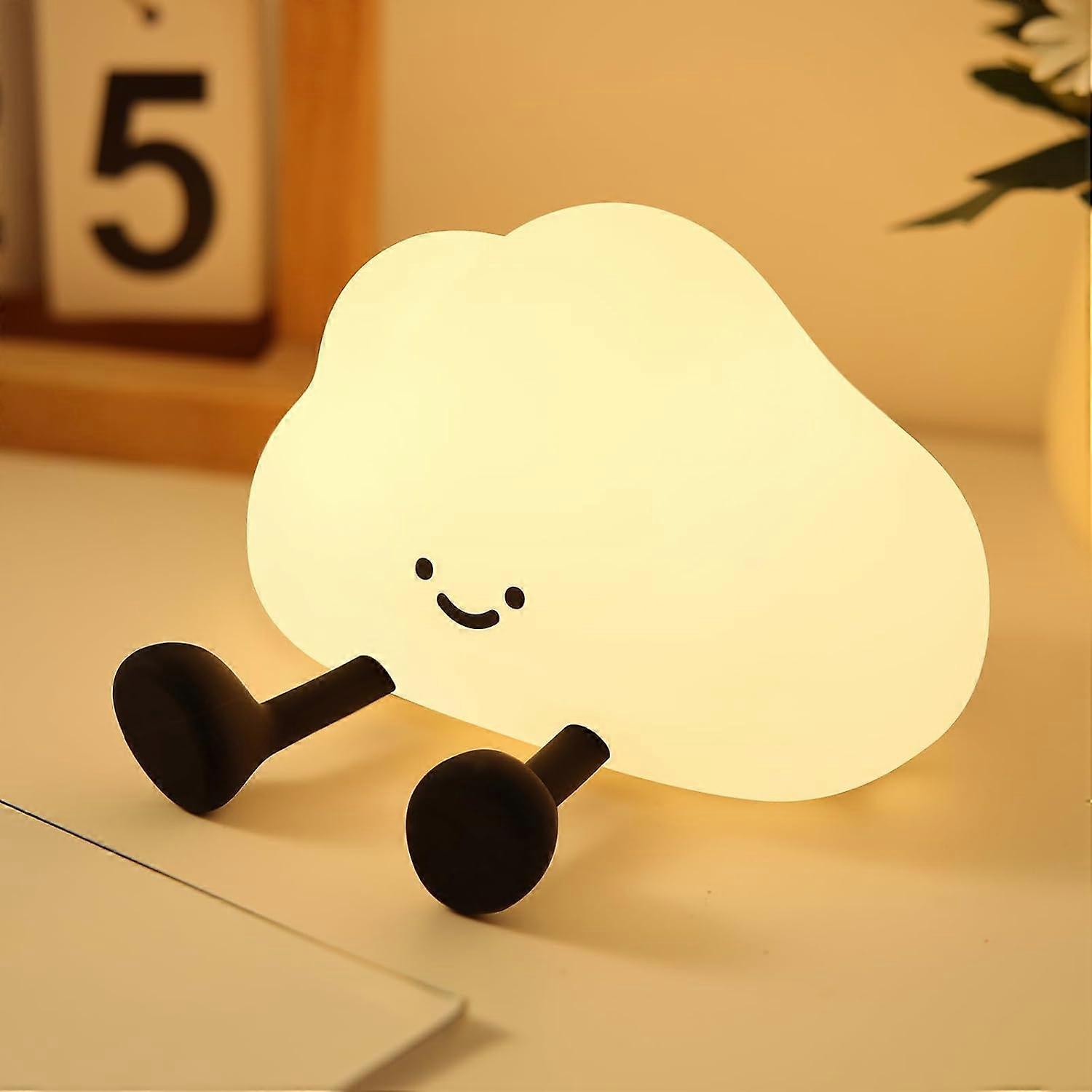 Cloud Night Light, Cute Soft Silicone Squishy Cloud Lamp with Tap Control