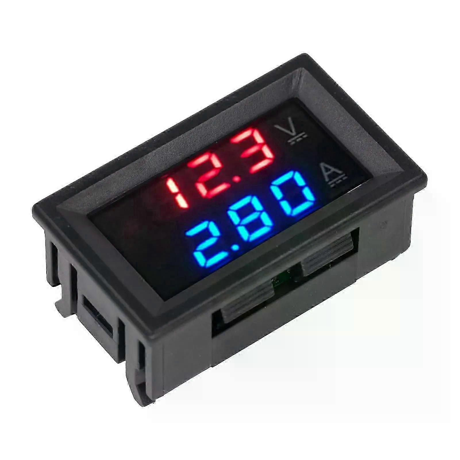Digital Display Volt Meter Gauge Digital Current Voltmeter LED Red and Blue Dual Display Digital Voltmeter Ammeter DC0 to 100V