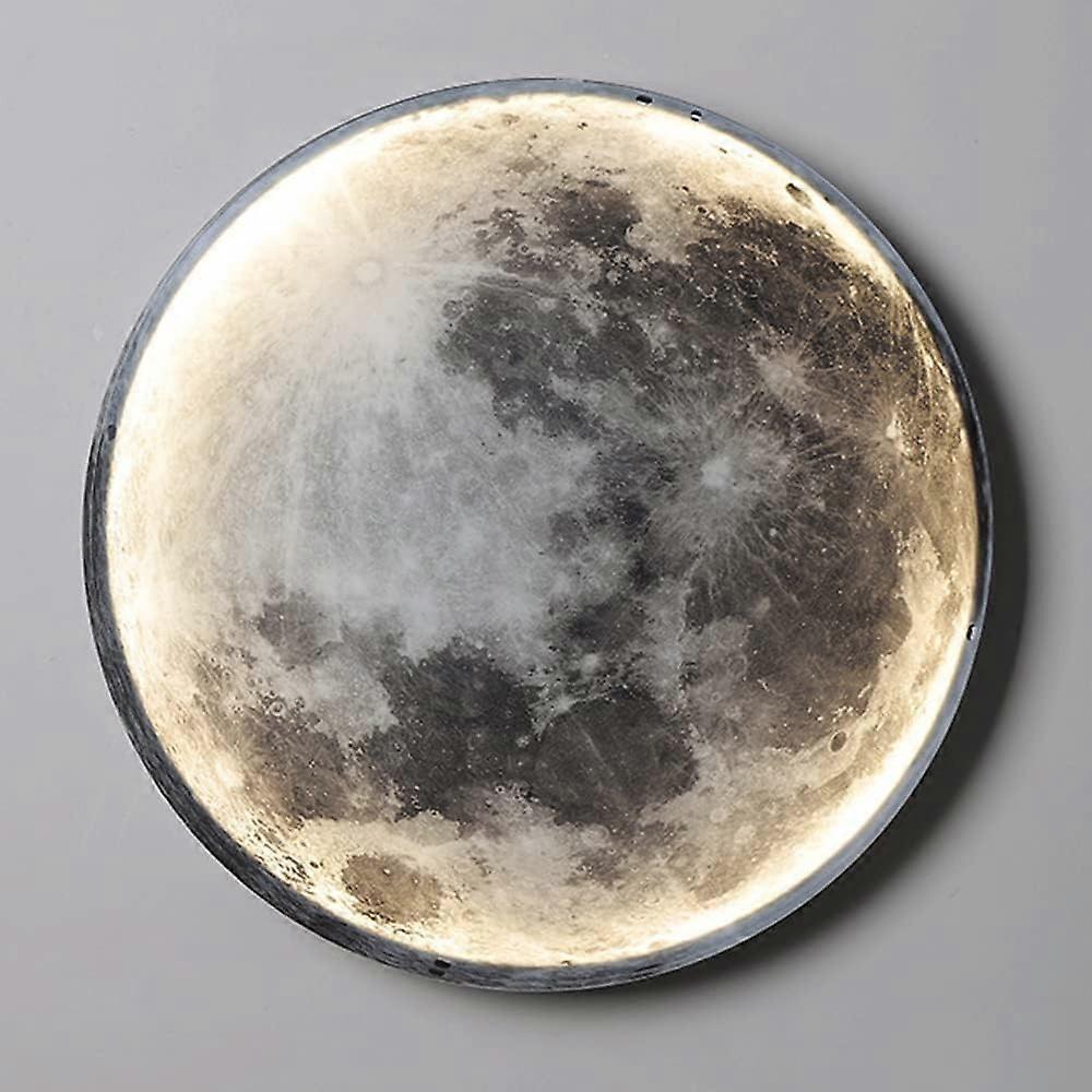 Moon Wall Sconce Black Modern LED Dimmable Wall Light With Remote Control 30 cm Wall Mounted Indoor Lighting