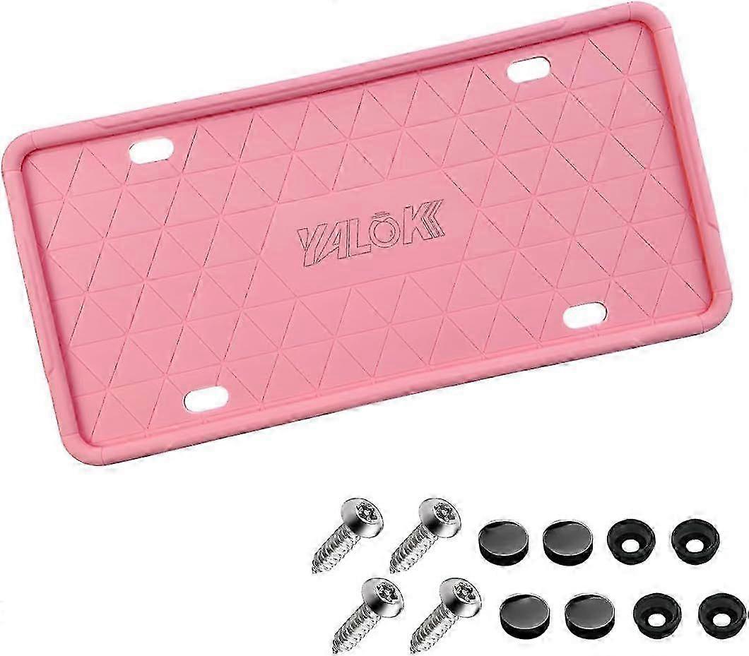 Car License Plate Frame, 2 PCS Anti-Theft Universal Silicone License Plate Frame for Cars, SUVs, Vehicles, Rustproof License Plate Frame, Auto A