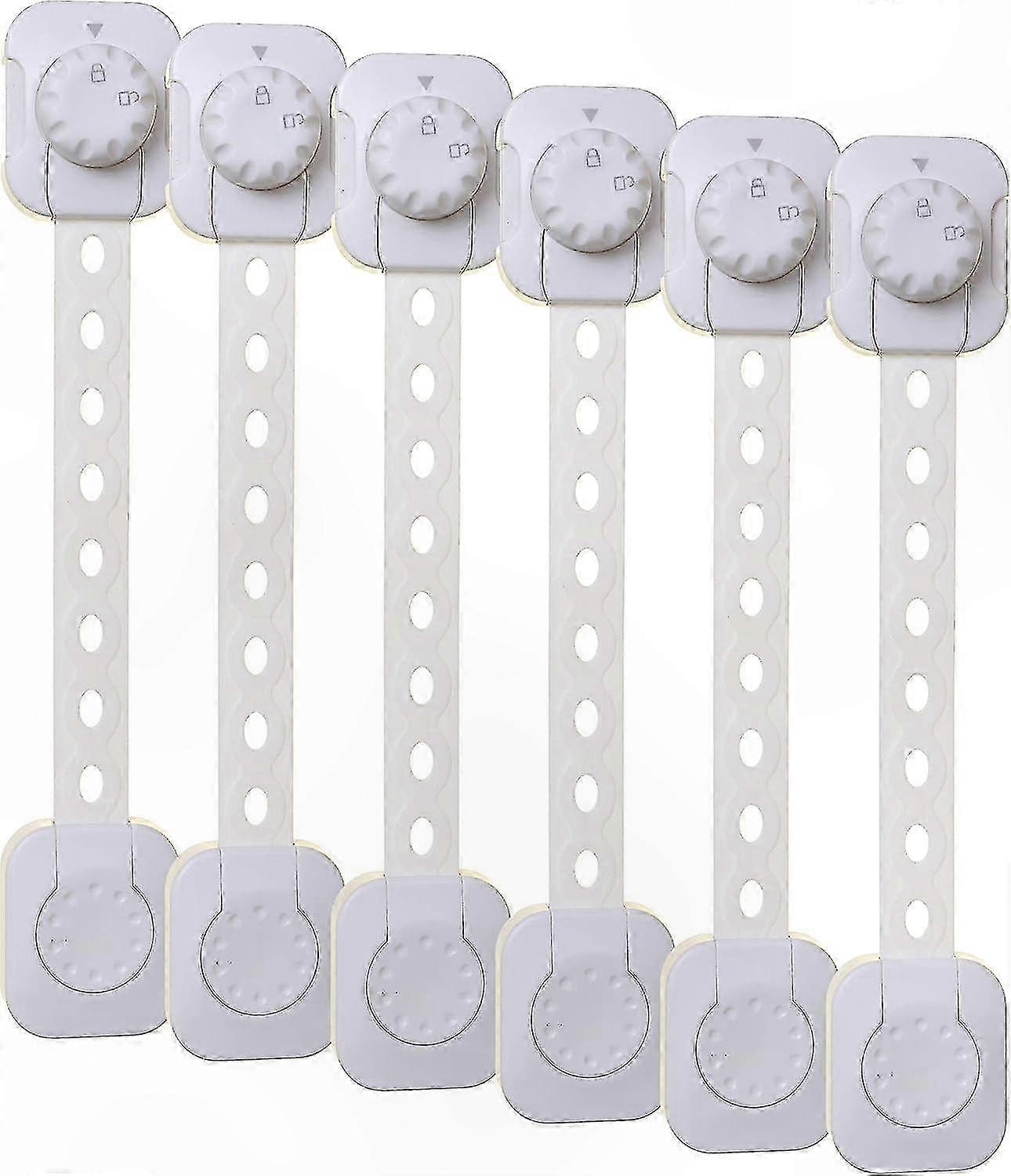 Multipurpose Twist and Lock Latch - 6 Pack White Safety Locks for Childproofing