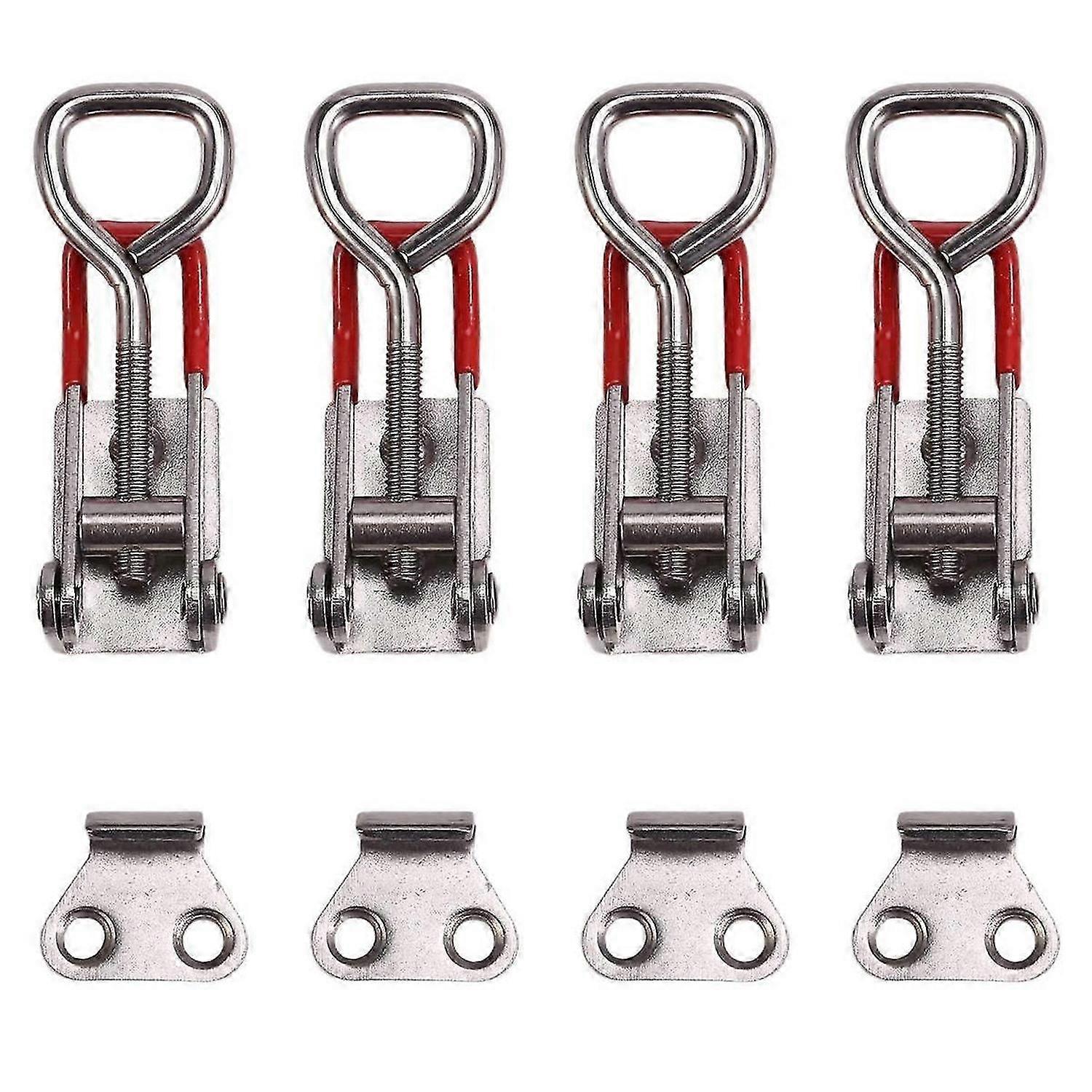 4PCS Adjustable Toolbox Case Metal Toggle Latch Catch Clasp Quick Release Clamp Anti-Slip Push Pull Toggle Clamp Tools