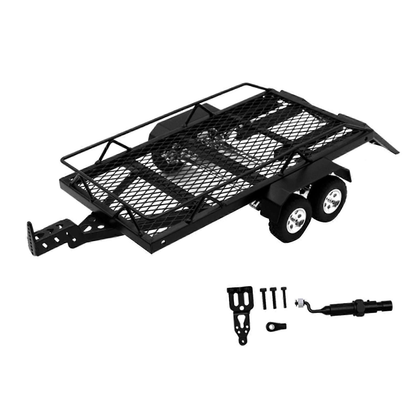RC Trailer with Hook Hitch Double Axle Accessories Professional High Performance