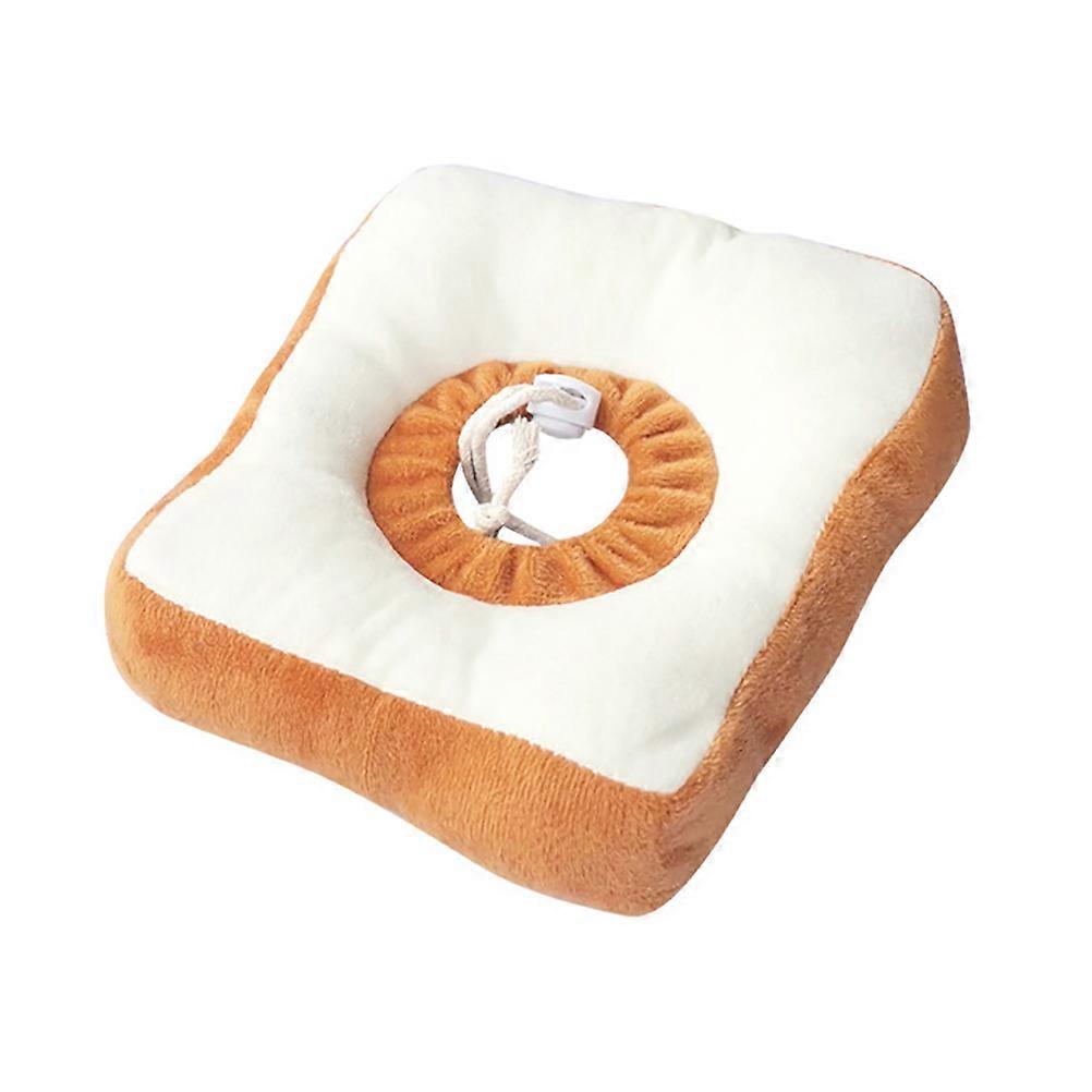 Comfortable Design Cat Recovery Collar Prevent Licking M Size 1Pack Yellow Cotton