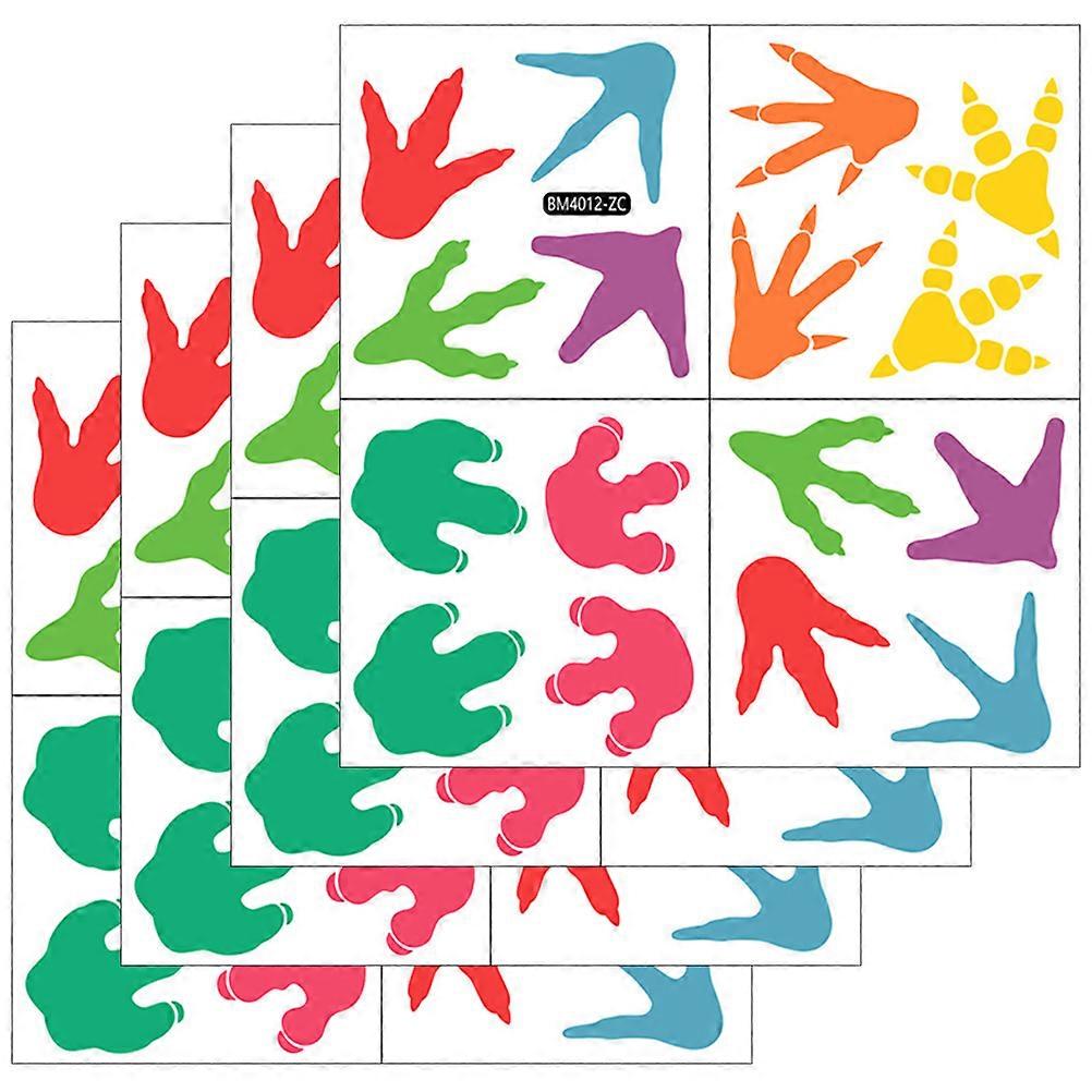 Dinosaur Floor Decals for Decoration 4Sets Assorted Room Stickers