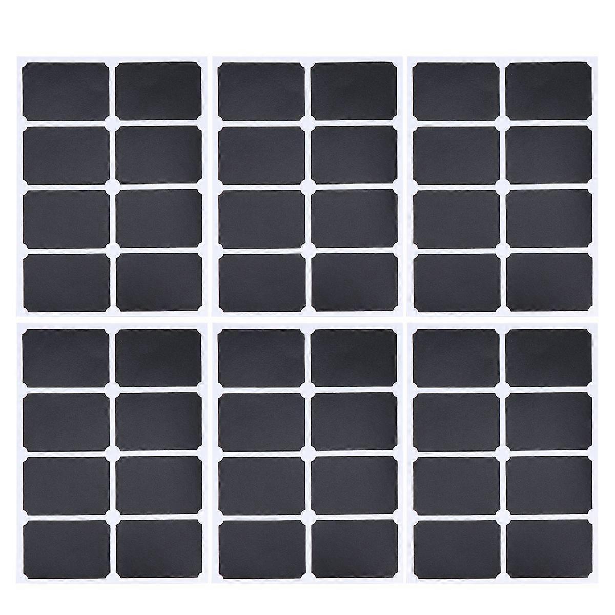 10 Sheets Erasable Chalkboard Label PVC Blackboard Stickers Write-on Sticker for Jar Bottle Canister (Black)