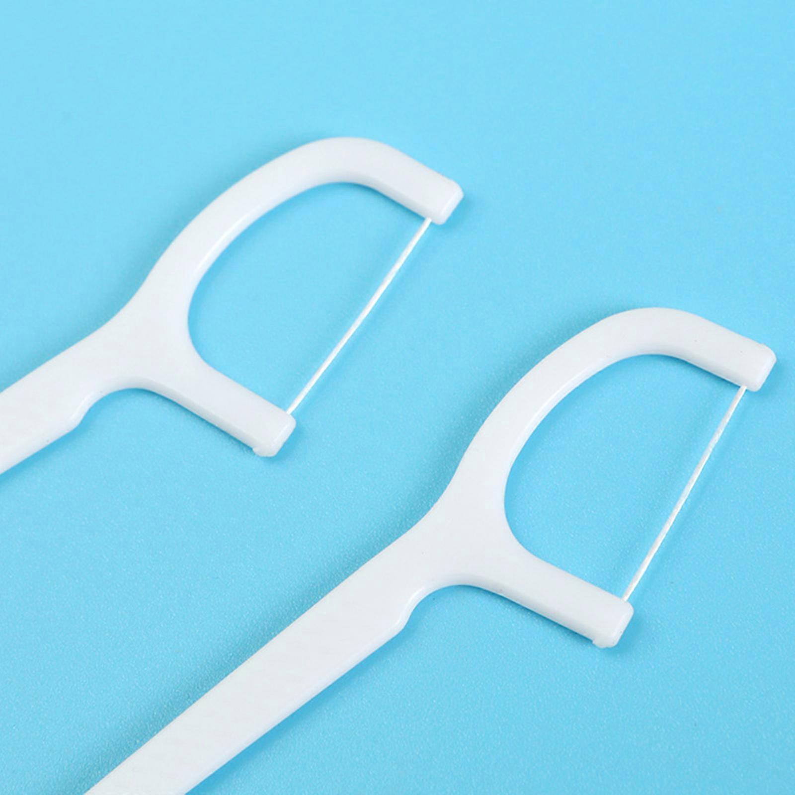 Polymer dental floss stick tooth cleaner portable oral tooth pick pick toothpick bow-shaped household dental floss boxed 100 bags