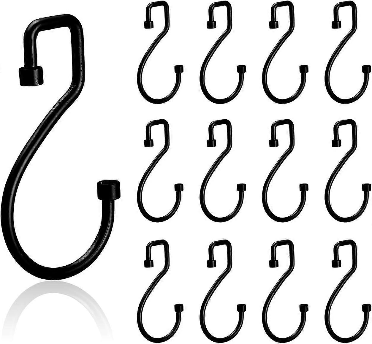 12 Pack Rustproof Metal S-Shaped Hooks for Shower Curtain, Kitchen