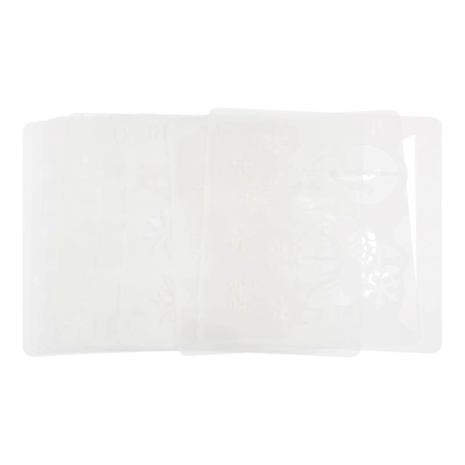DIY Craft Painting Template Hollow Drawing Tool for Xmas 10Pcs White