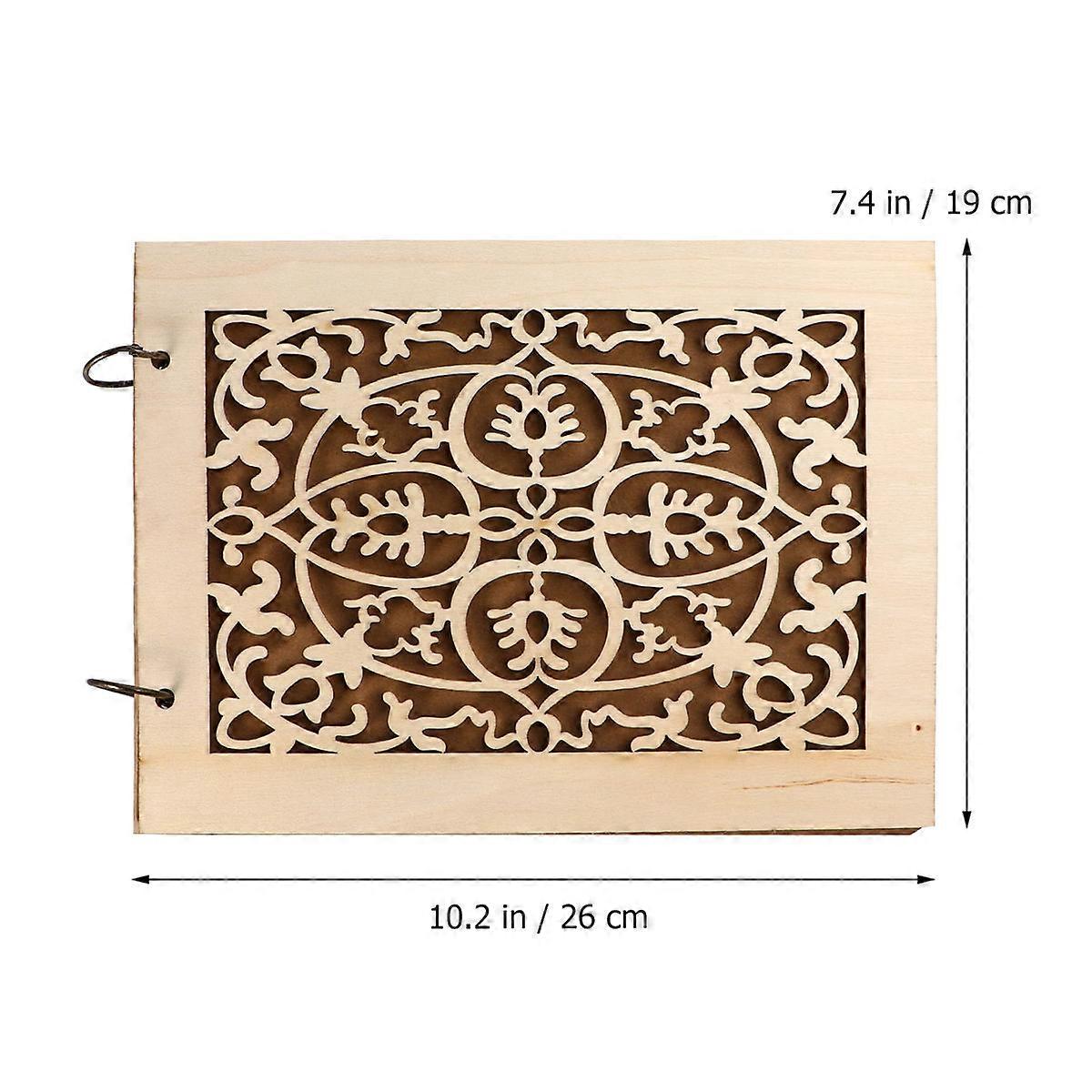 Wooden Hollow-Out Guest Book for Wedding Use 1Pcs Stylish Attendance Book