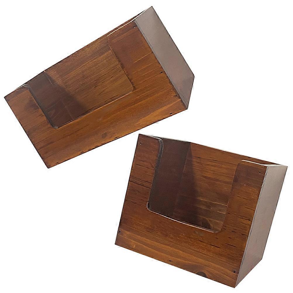 Wooden Cosmetics Storage Box for Desktop Organizing Holders 2Pcs