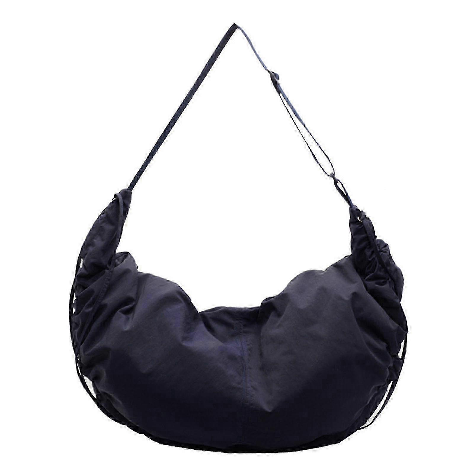 Functional Crossbody Handbag for Work and Leisure Practical Nylon Shoulder Bag with Stylish Pleated Detail Work Satchel light blue