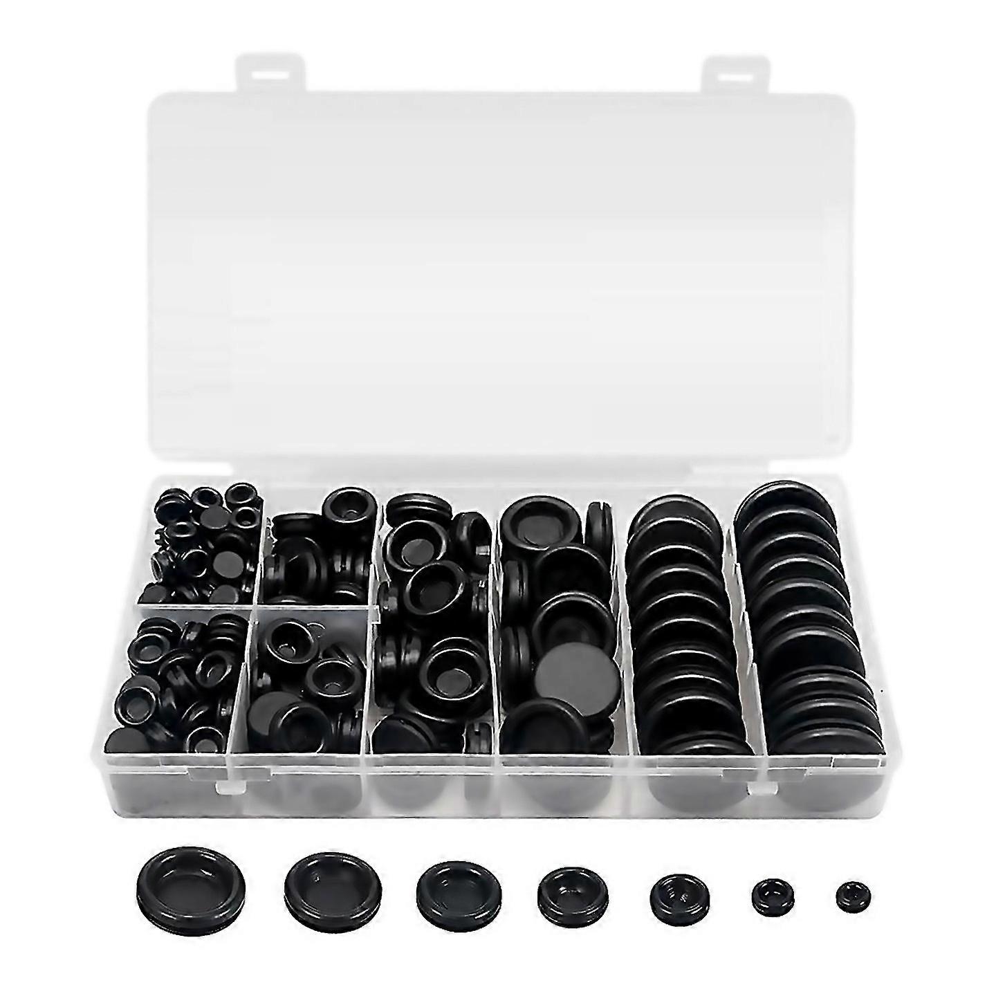 For 188 Pieces Closed Rubber Grommet Firewall Solid Closed Hole Plug Assortment Kit For Wire Electri