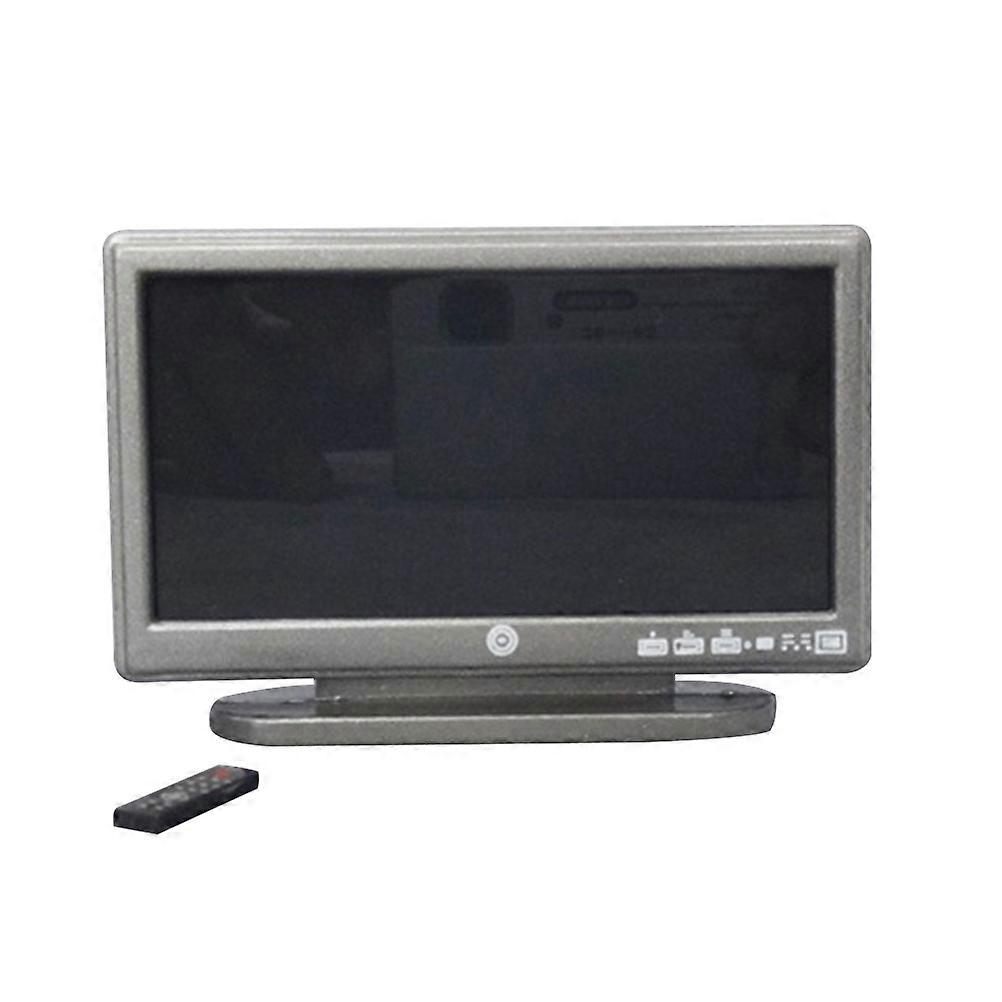 Micro Scene Props Miniature Wide Screen Television for Adornment Grey Color