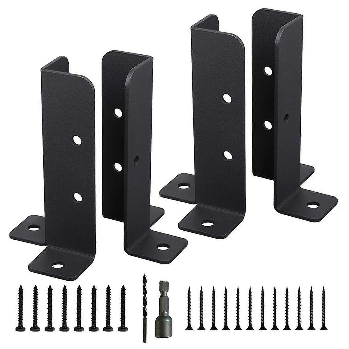 4Pcs Adjustable Deck Post Anchor Base Brackets Fence