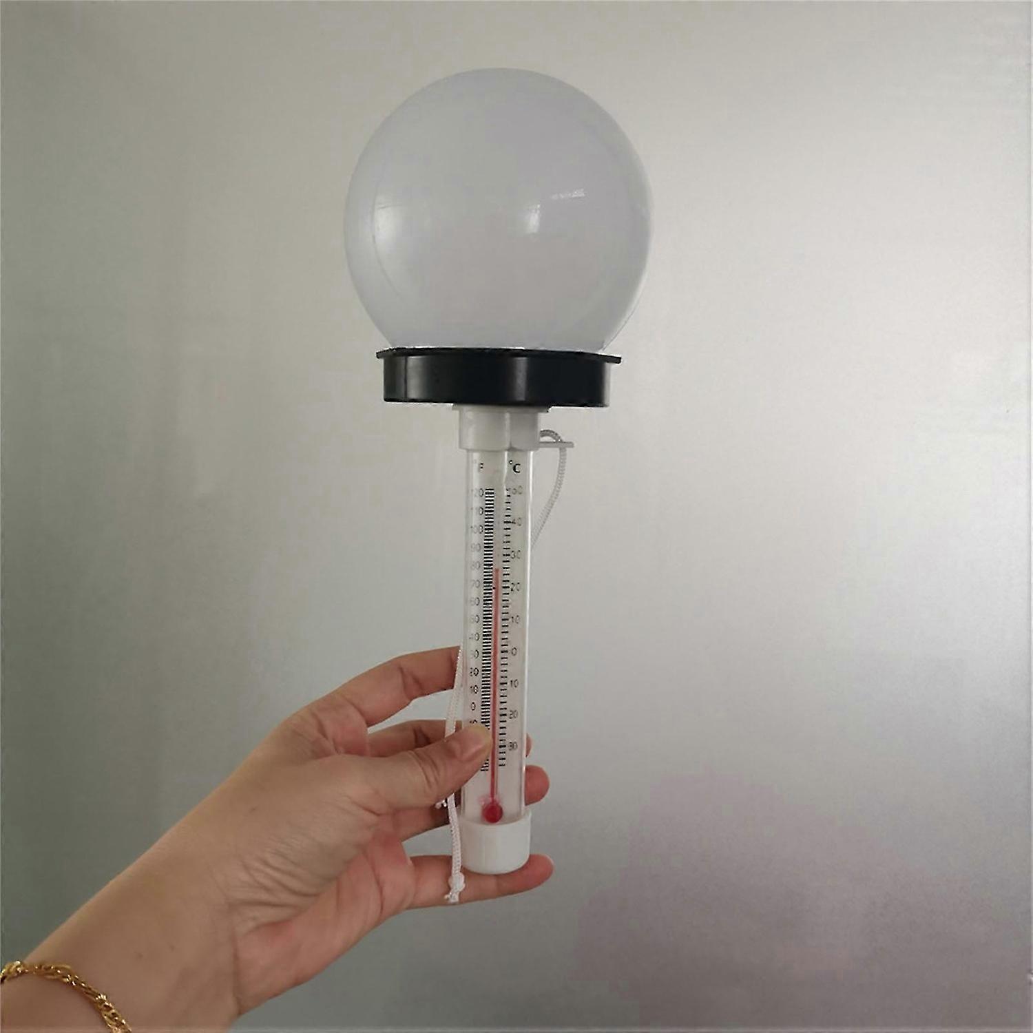Solar Light Pool Thermometer Decorative Practical Pool Thermometer Floating for Indoor and Outdoor S