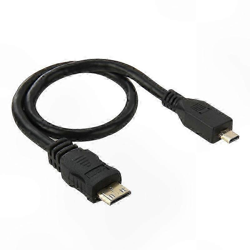 30cm Micro HDMI hann til Mini HDMI mannlig adapterkabel