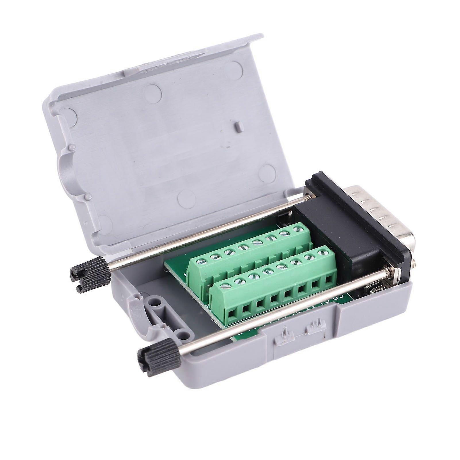 DB15 Solderless Connector 15 Pin Breakout Board DSUB Male Terminal Adapter Module with Case