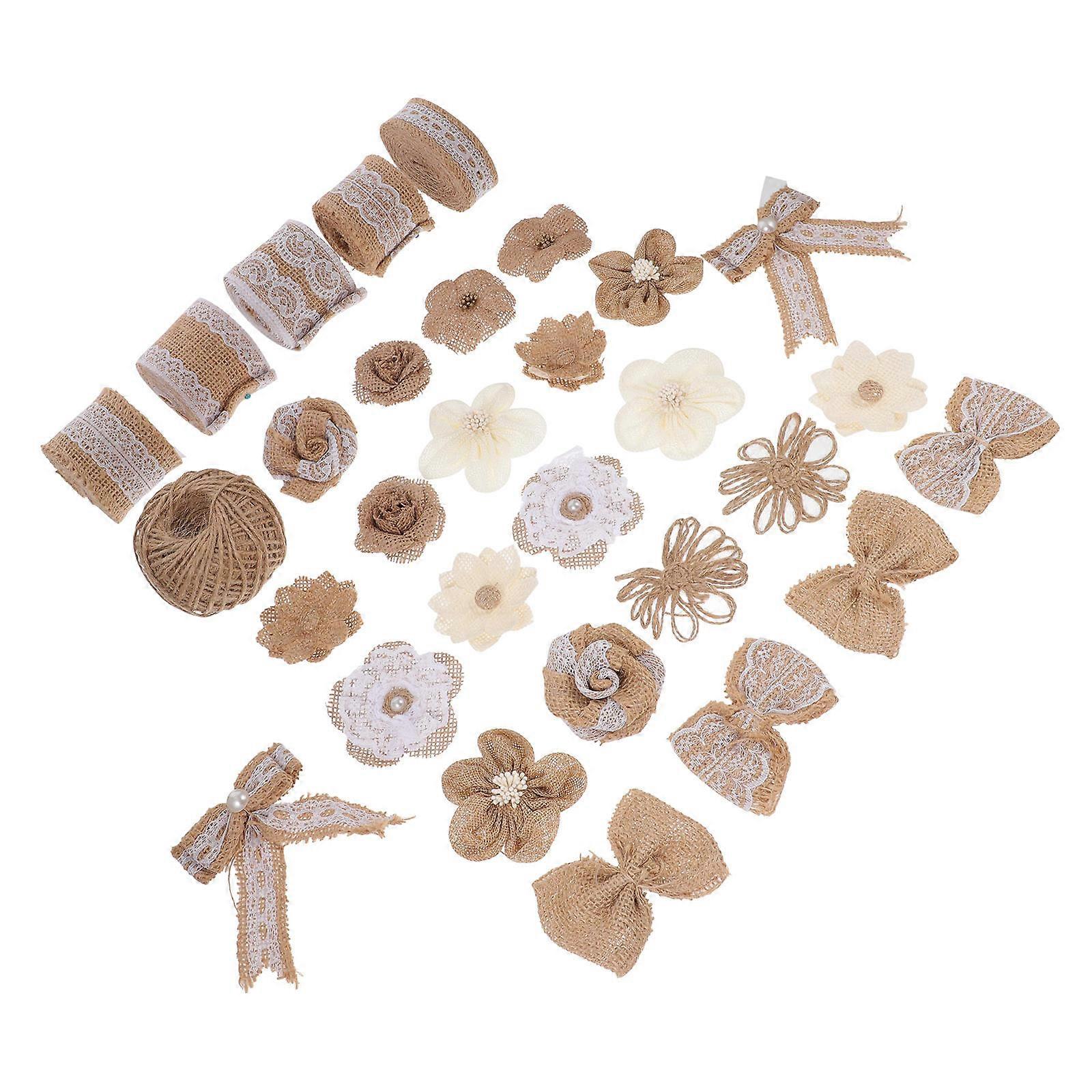 Practical Linen Bow Decoration Accessory for Wedding Party 30Pcs