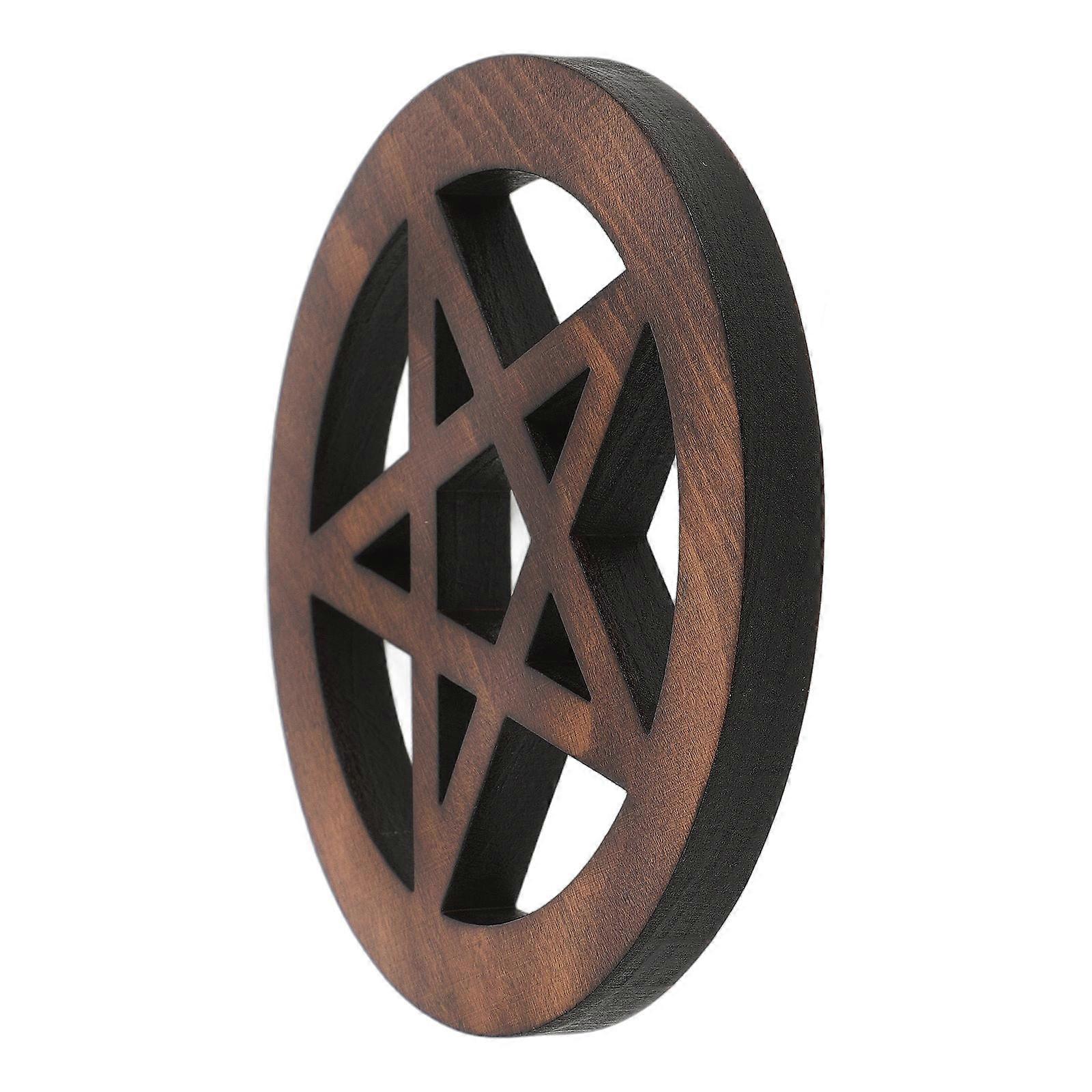 Ritual Altar Plate Wooden Pentagram Ornament for 3Pcs Ceremony Use