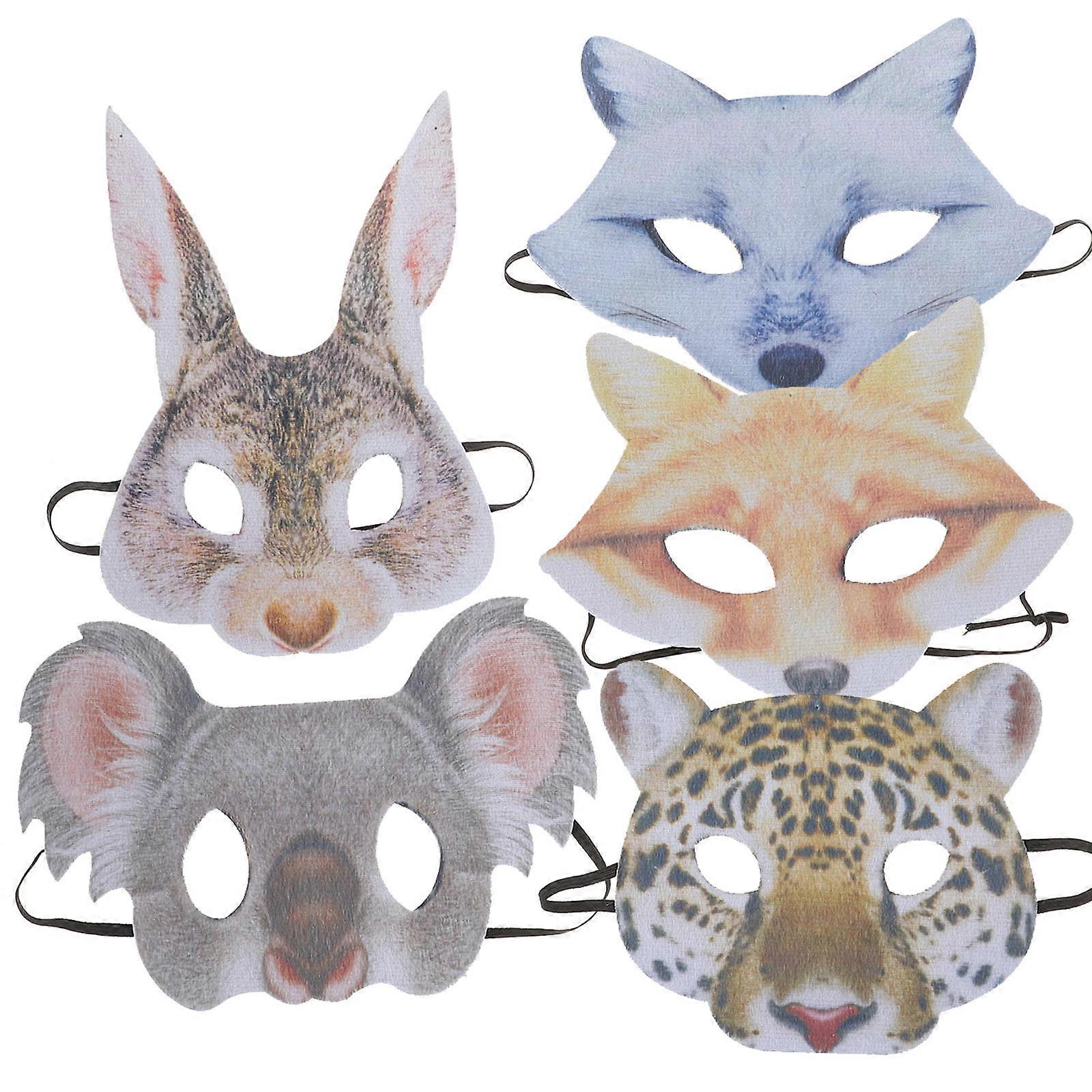 10Pcs Jungle-Themed Animals Mask for Party Use Masquerade Carnival