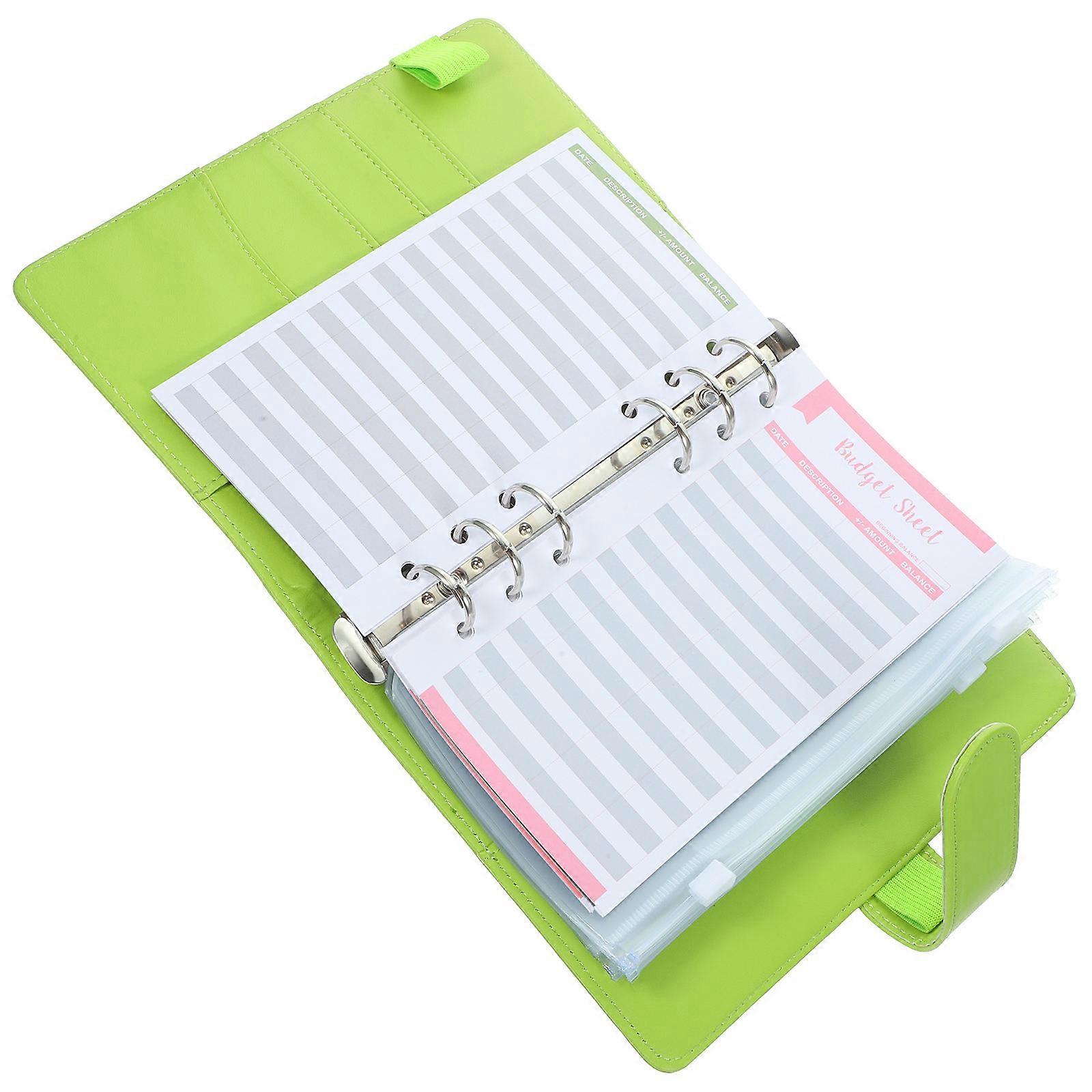 Expense Management Budget Binder 4 Sets Money Cash Book Budgeting Use Light Green Loose-leaf Paper