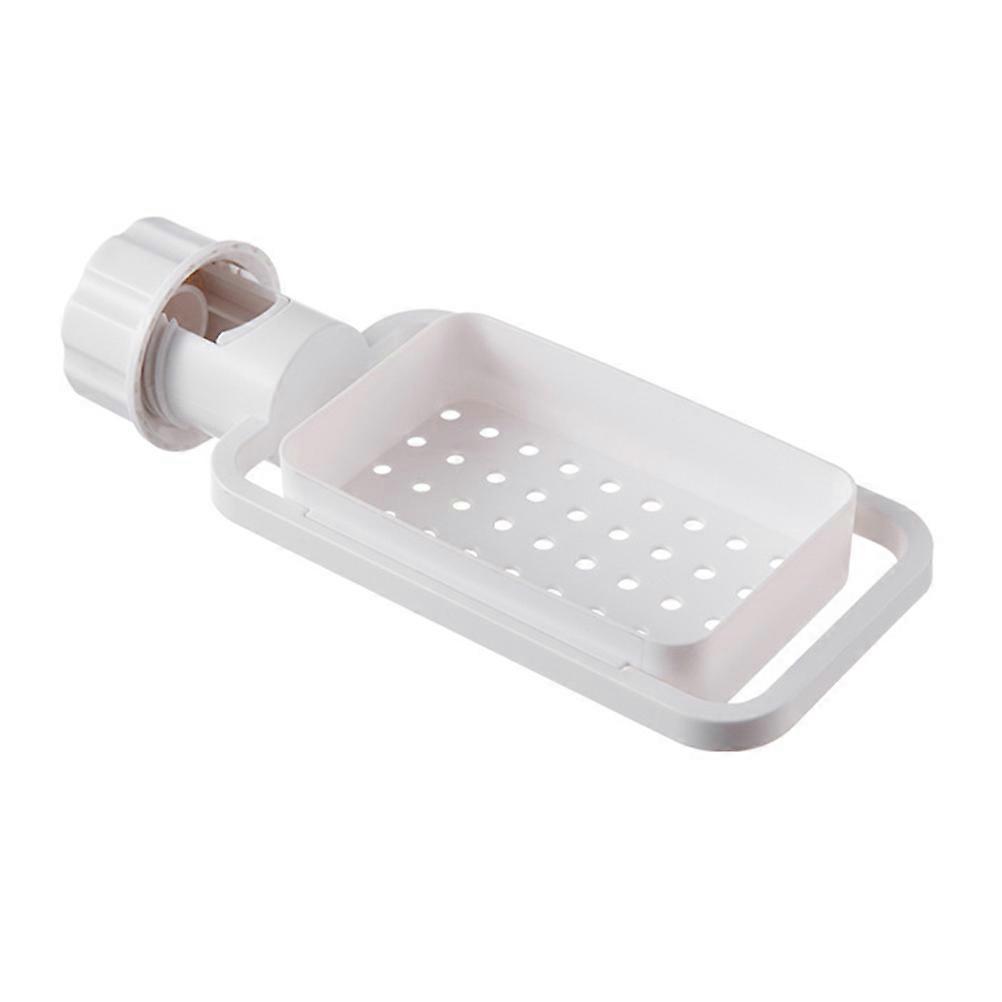 Faucet Rack Storage Rack for Sponge Holder Use 2Pcs White