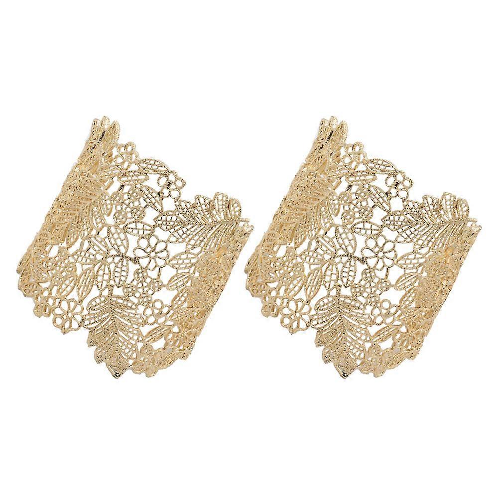 Golden Leaf Bracelet Armlet for Decoration 4Pcs Adjustable Wrist Wrap Bangle
