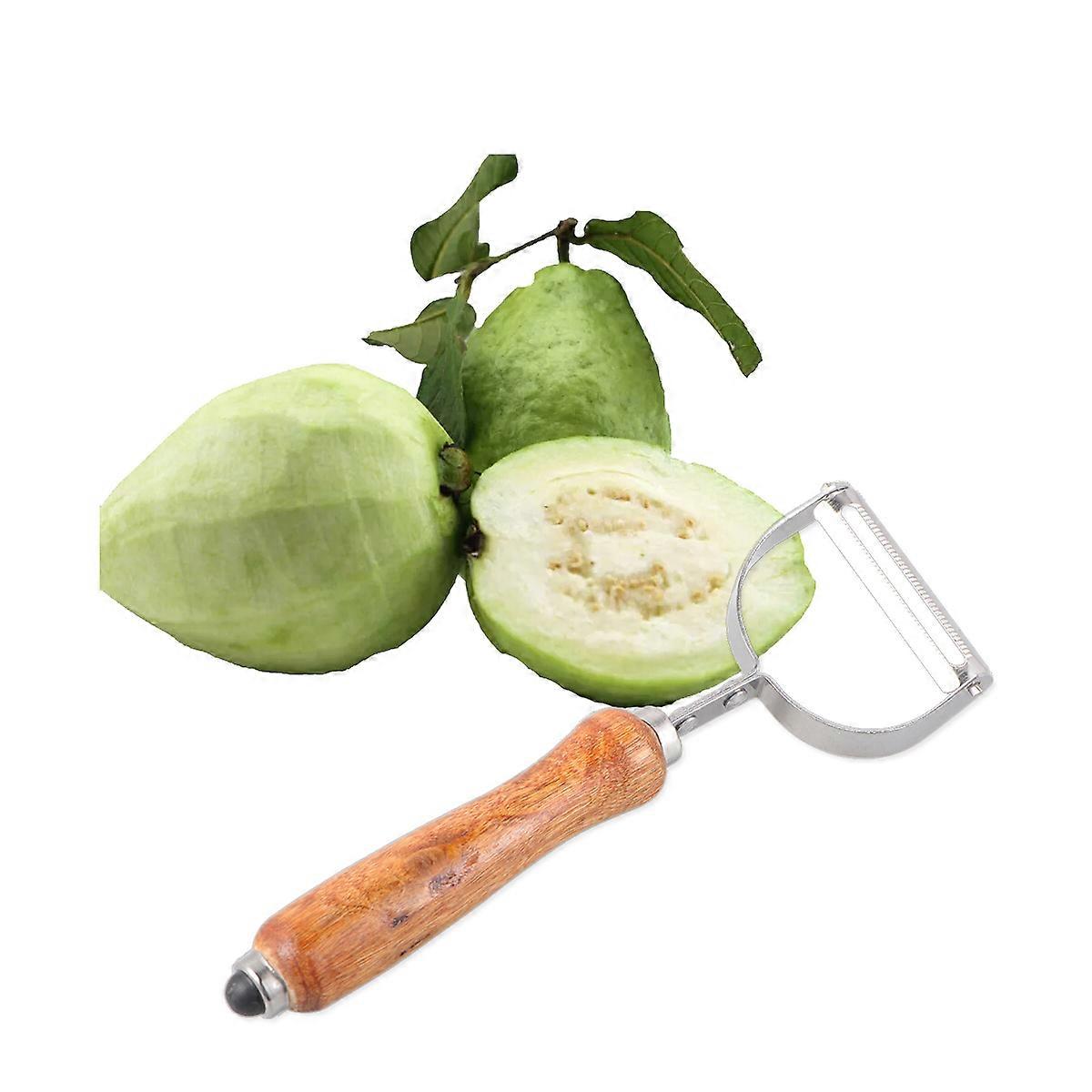 Utility Kitchen Tool With Wooden Handle For Food Preparation Brown Color Fruit Peeling 1Pack