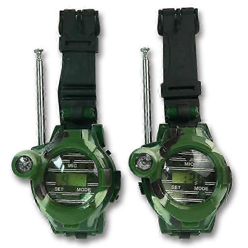 子供の教育玩具2PCSおもちゃトランシーバー時計トランシーバー7In1子供はラジオ屋外インターホン玩具屋外時計