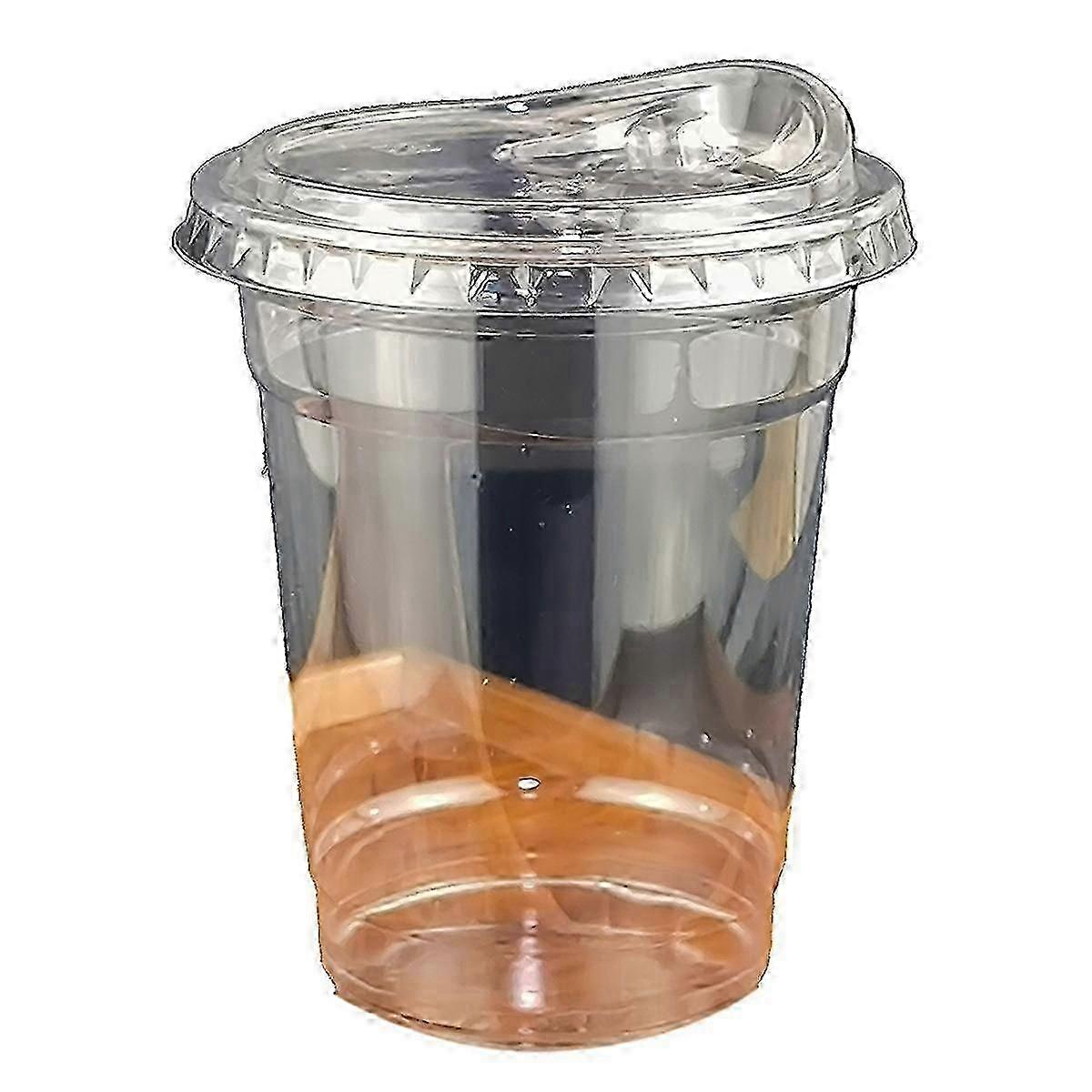 14oz Plastic Cup with Direct Drinking Lid Clear Disposable Cup Tasting-12oz