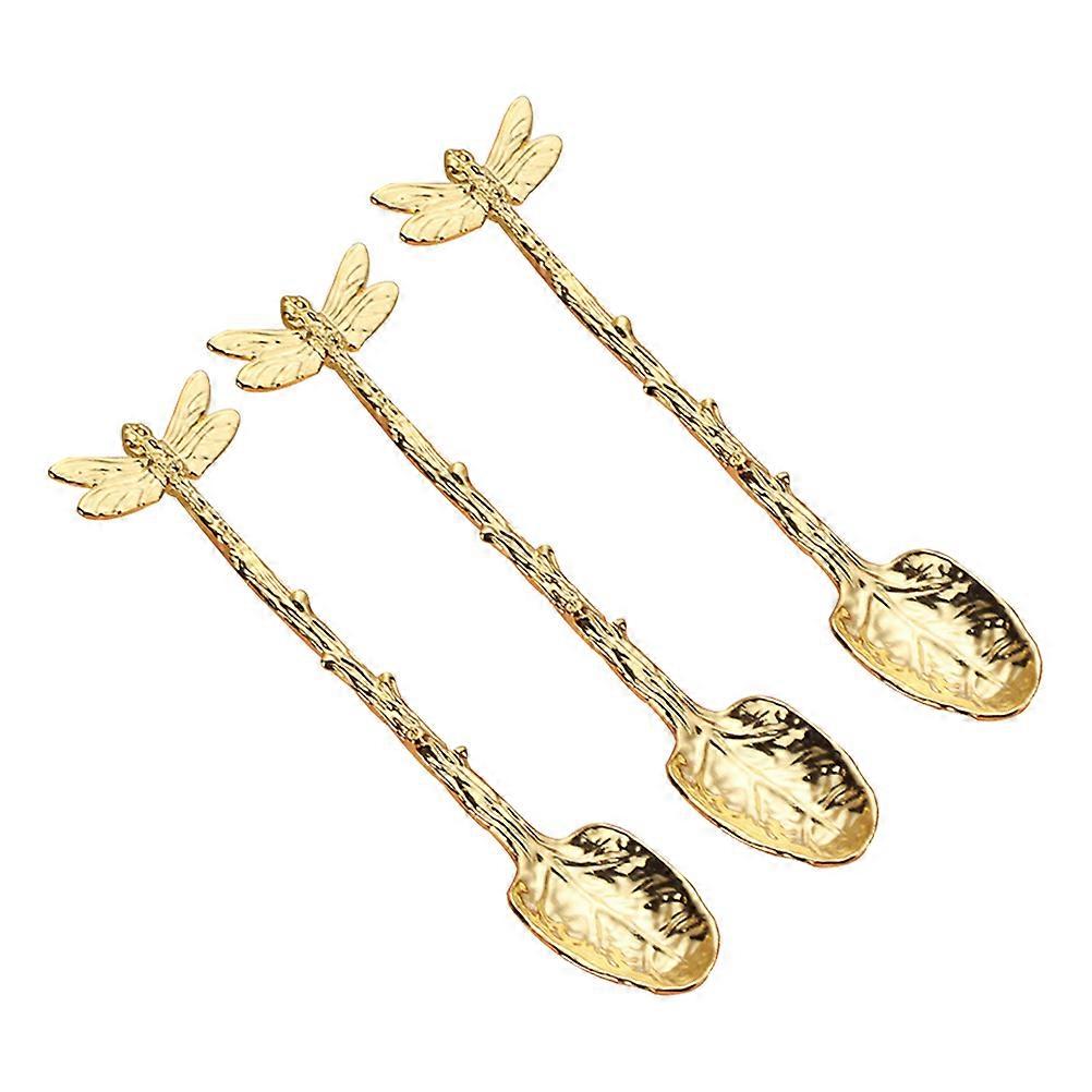 Golden Dessert Spoons Home Serving Spoons for Kitchen Use 9Pcs Set