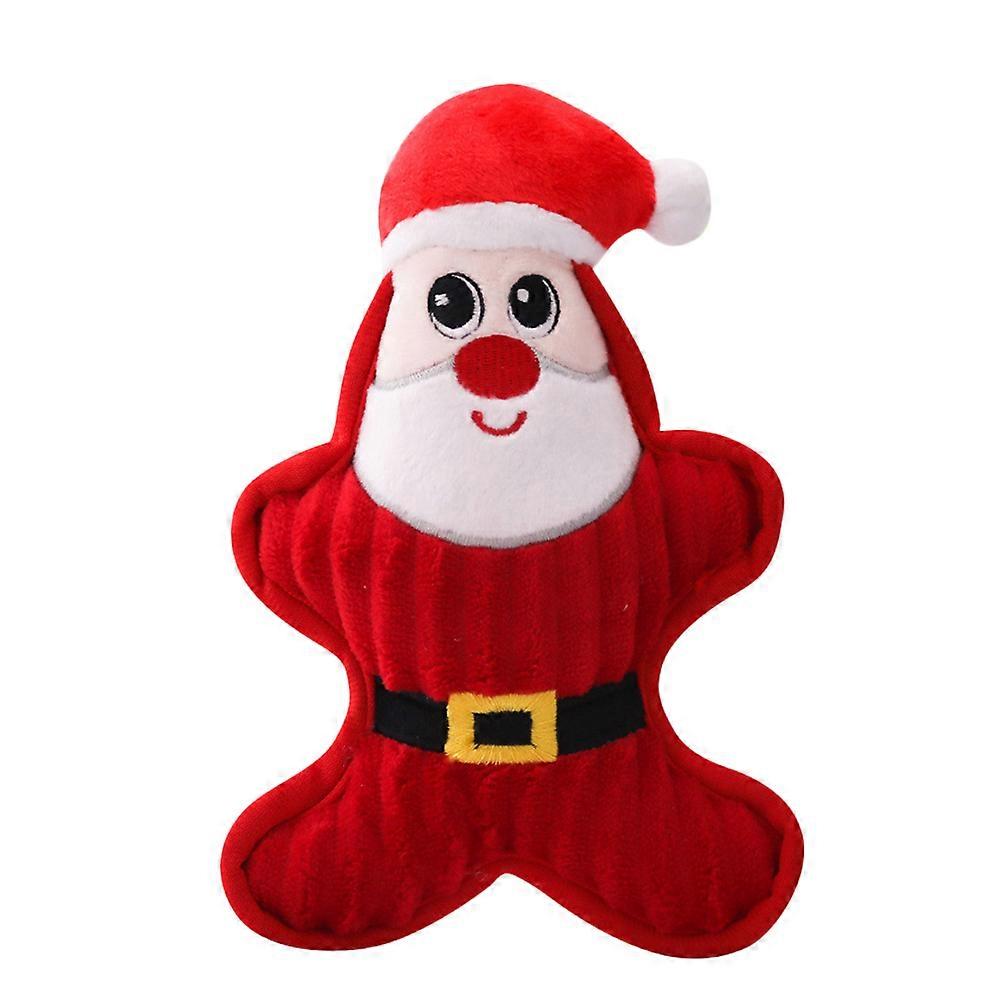 Pet Sound Toy Santa Plush Chew Doll Toy for Playing 2Pcs