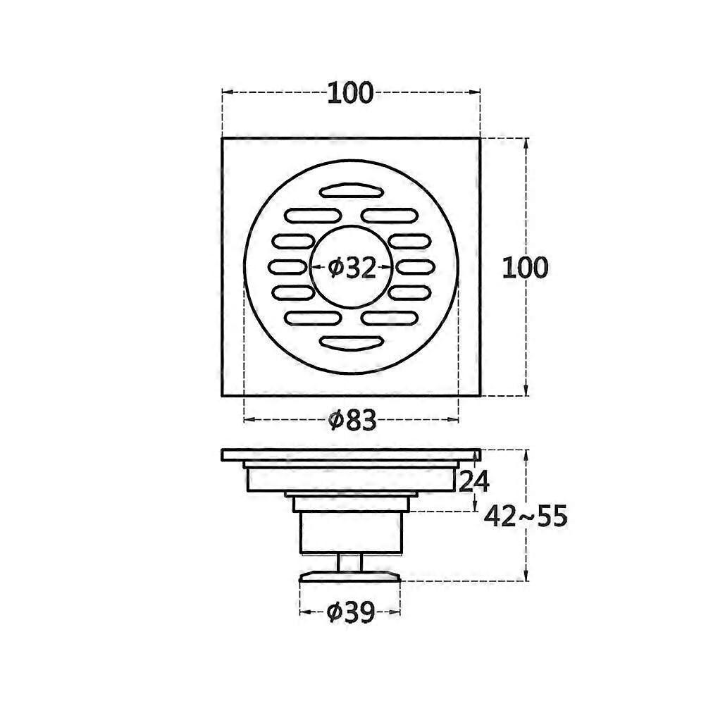 Multifunctional Floor Drain For Toilet And Garage Use Rustproof Deodorant Shower Drain With 10 x 10 x 5.5 cm Size 1Pcs