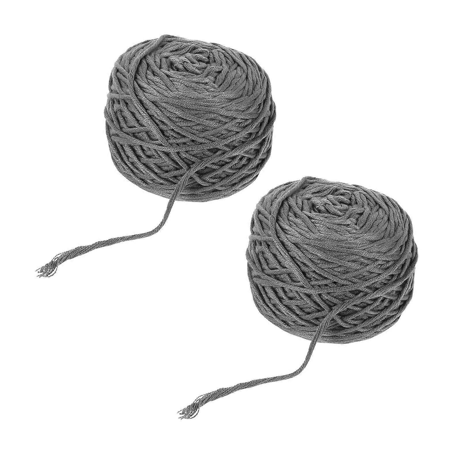 Cotton Yarn Wool Line Yarn for Knitting 2Pcs Solid Color Knitting Wool