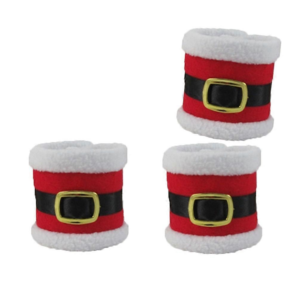 Porte-serviettes de Noël avec boucle pour 4 serviettes rouges à usage festif