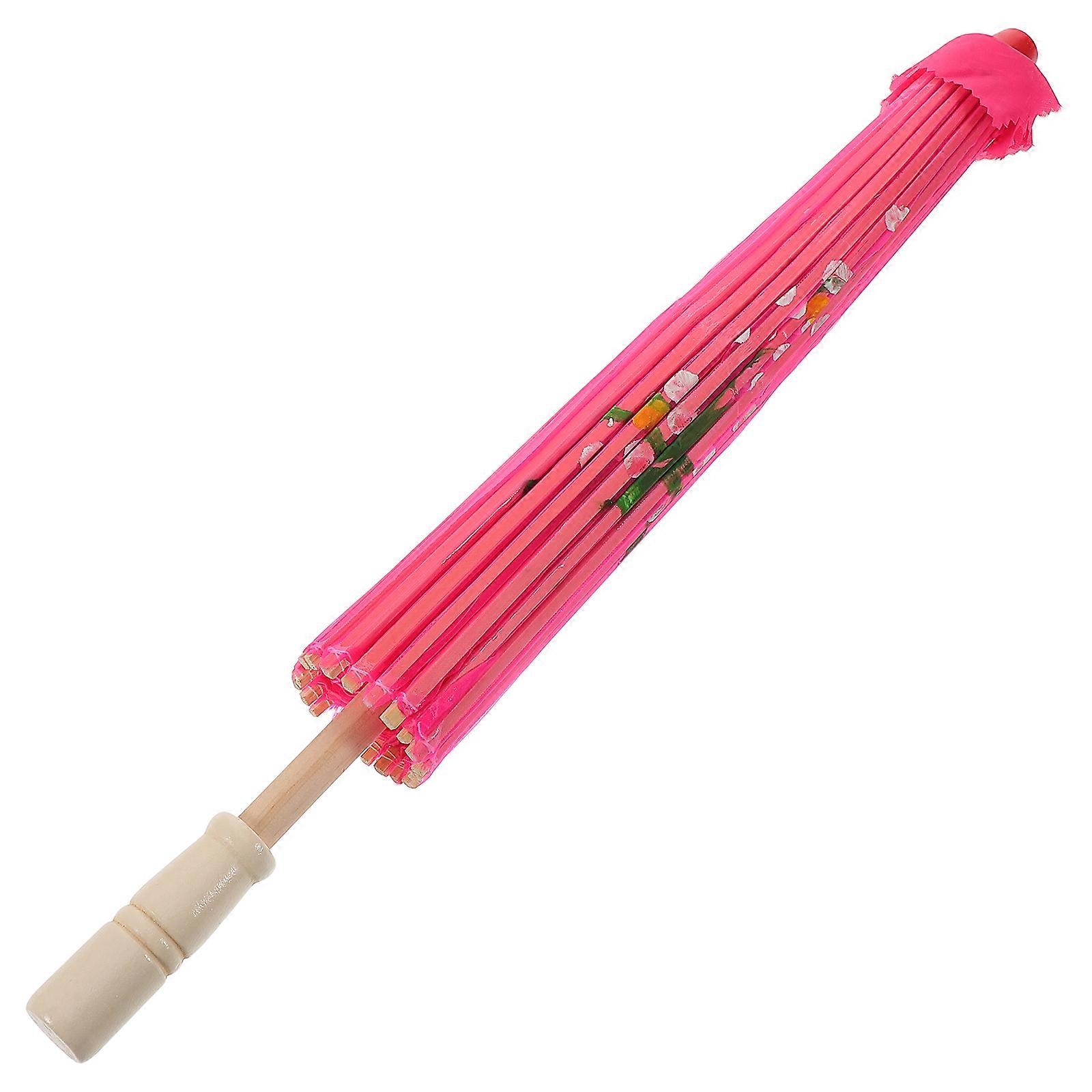 Pink Ancient Style Hand Umbrella for Stage Performance 1 Piece