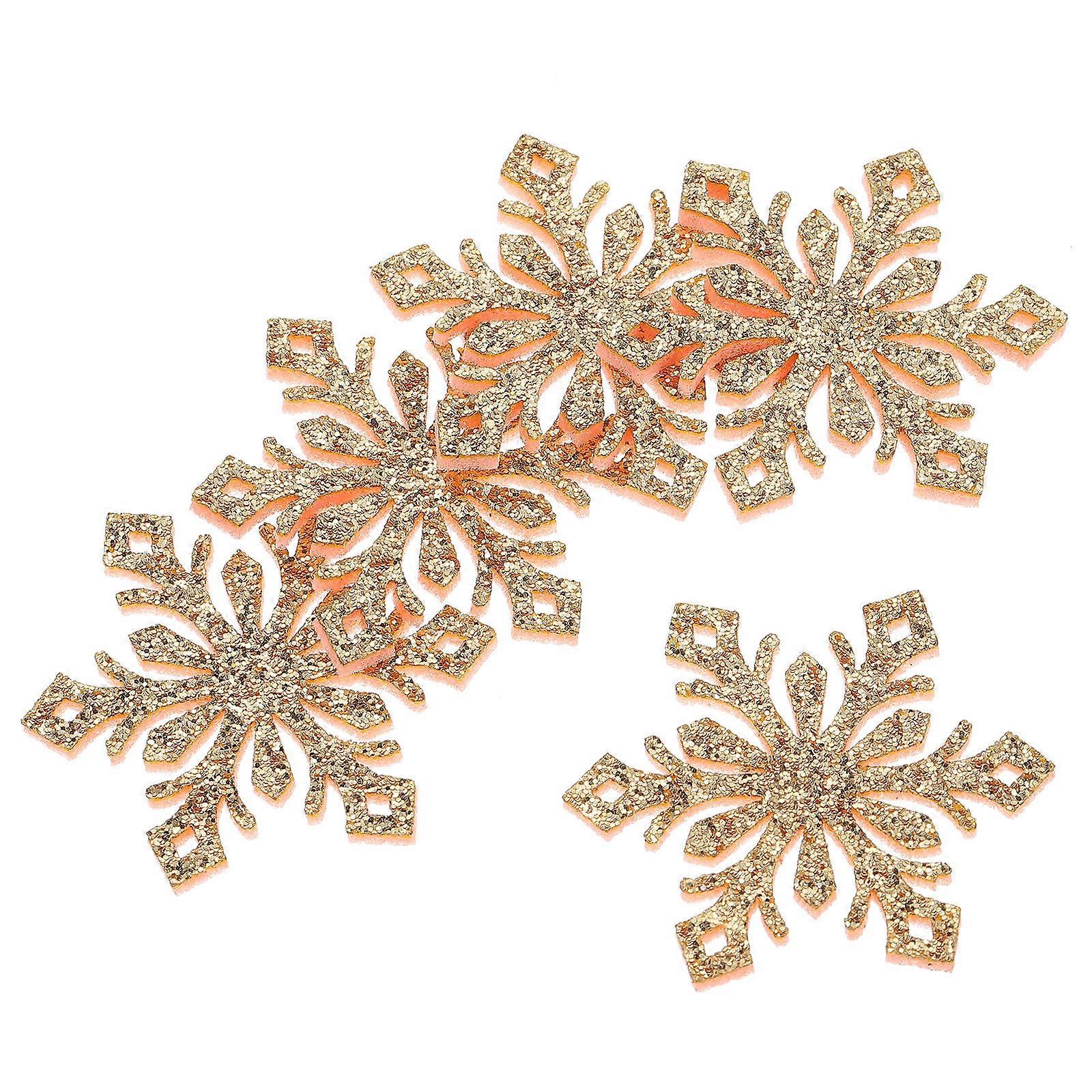 90Pcs Snowflake Pieces DIY Hairpin Patches for DIY Use Golden Tone