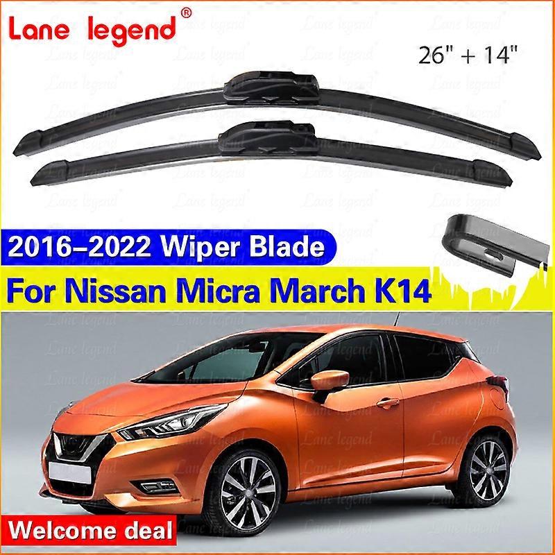 Applies to For Nissan Micra March K14 2016-2022 Car Front Wiper Blades Windscreen Windshield Brushes Accessories 2017 2018 2019 2020 2021