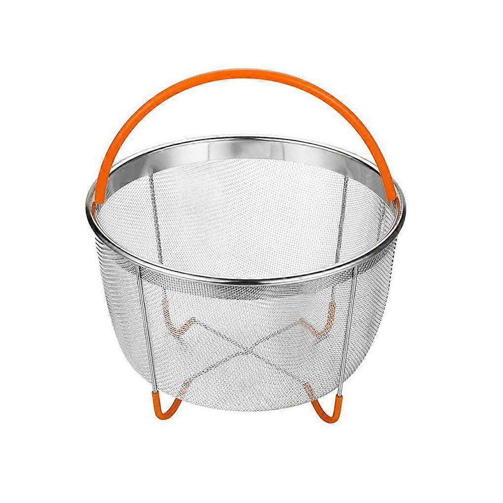 Steamer Basket with Silicone Handle Stainless Multi-Function Fruit Cleaning Basket Vegetable Drainer