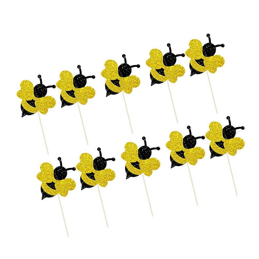 Creative Bee Cake Stick 15Pcs for Insert Cake Decoration At Birthday Gathering