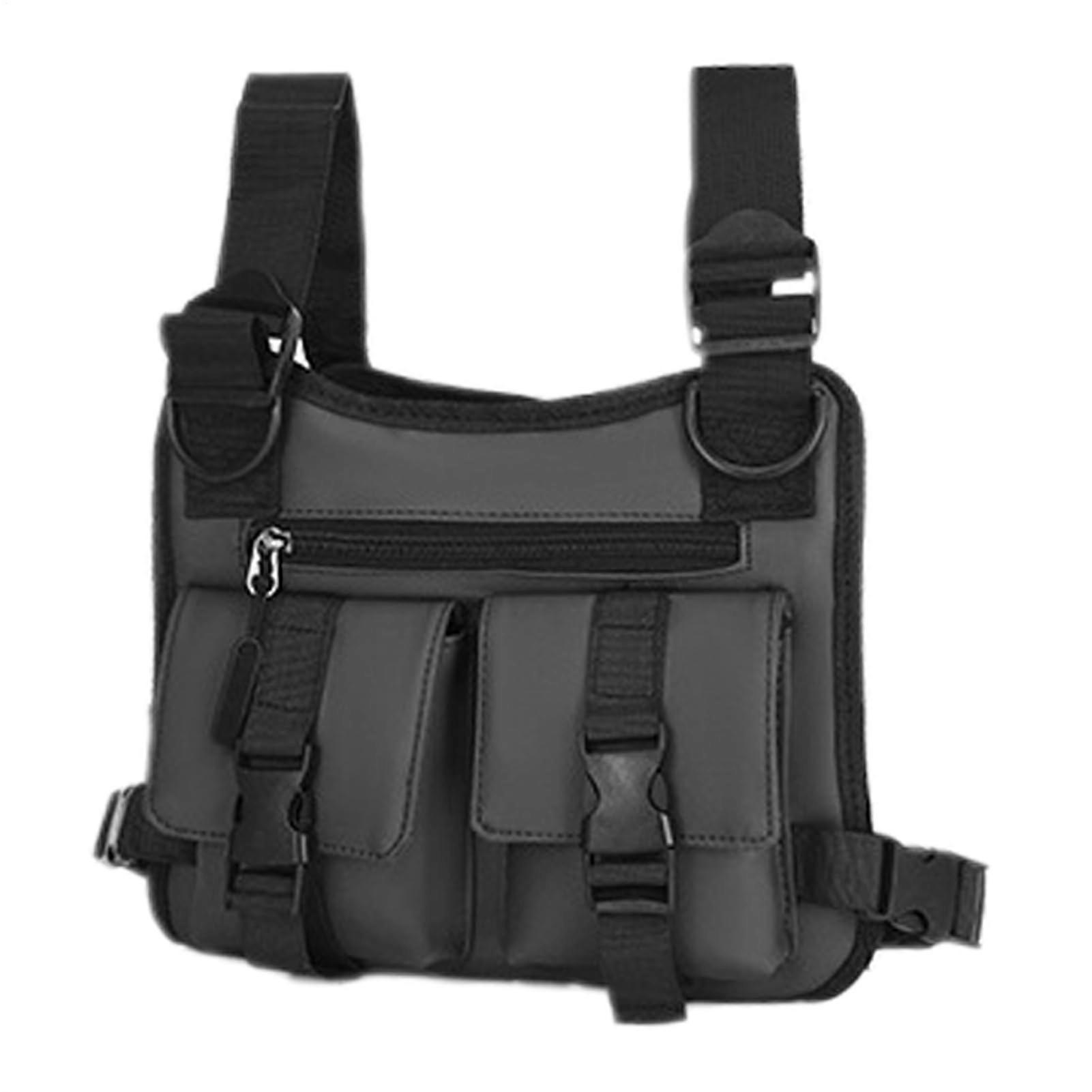 Chest Bag for Men Lightweight Hiking Chest Pack Travel Commuting Hydration Cycling Everyday Carry Gray