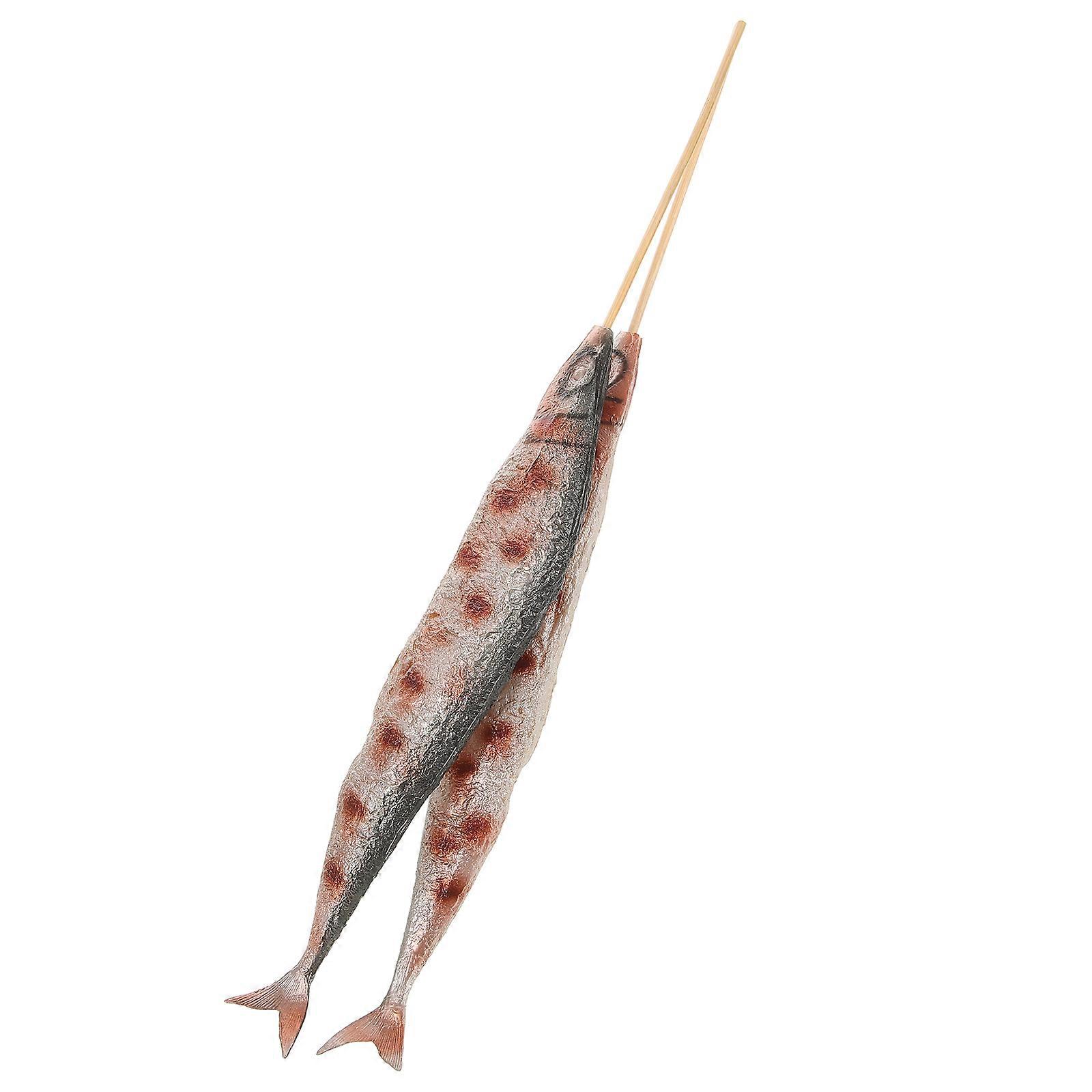 Pretend Play Food Simulation Bbq Fish Model for Playing 6Pcs Artificial