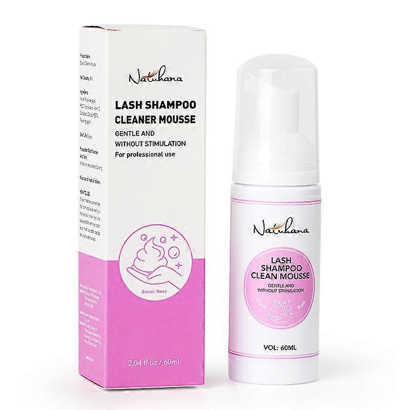 Natuhana 60ml Eyelash Extension Shampoo Mousse False Eyelashes Glue Accessories Lash Cleaning Foam No Stimulation Makeup Tools