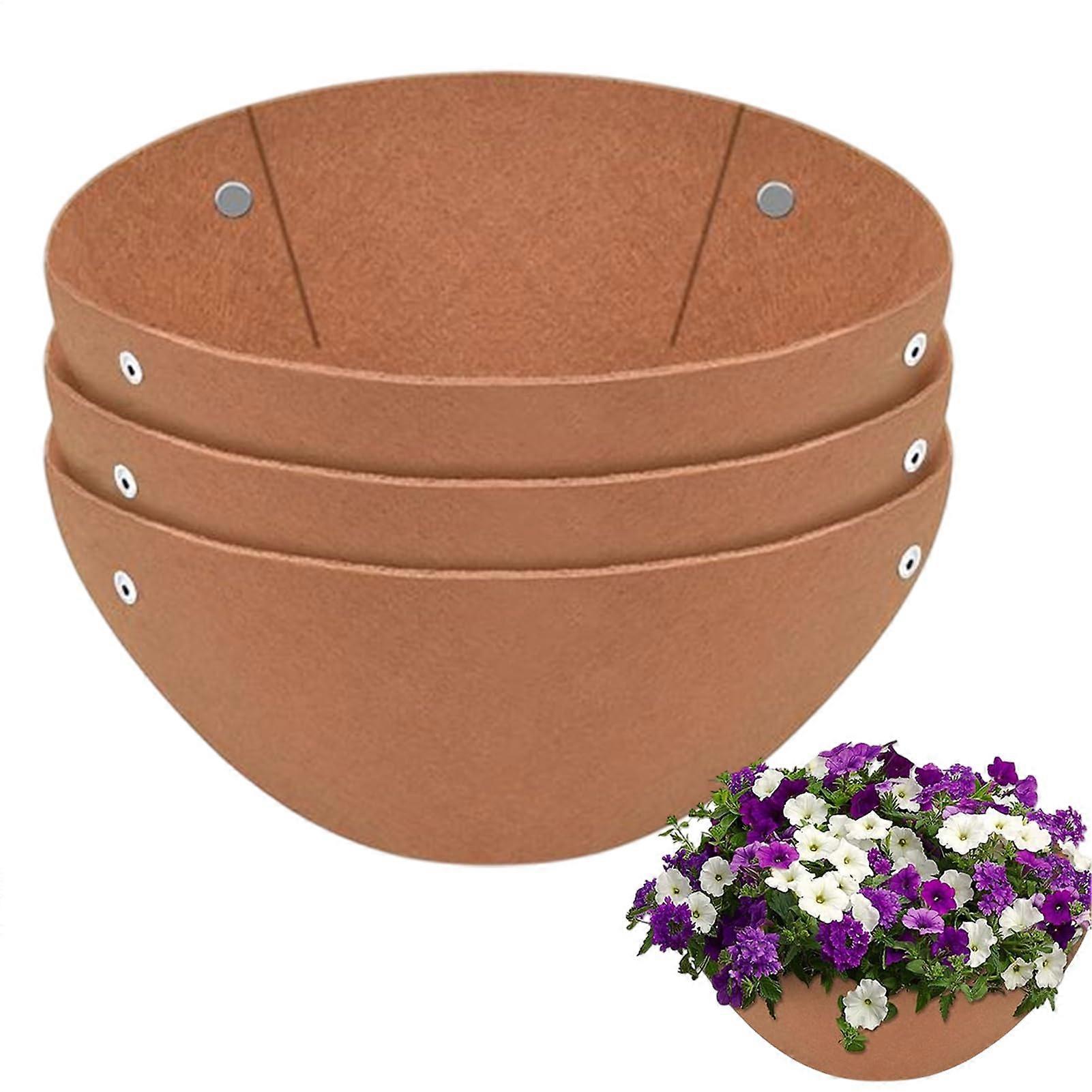 Dangling Basket Liners Round Flower Basket Liners Set Of 3 Reusable Garden Inserts Thickened To Prevent Bird Nesting