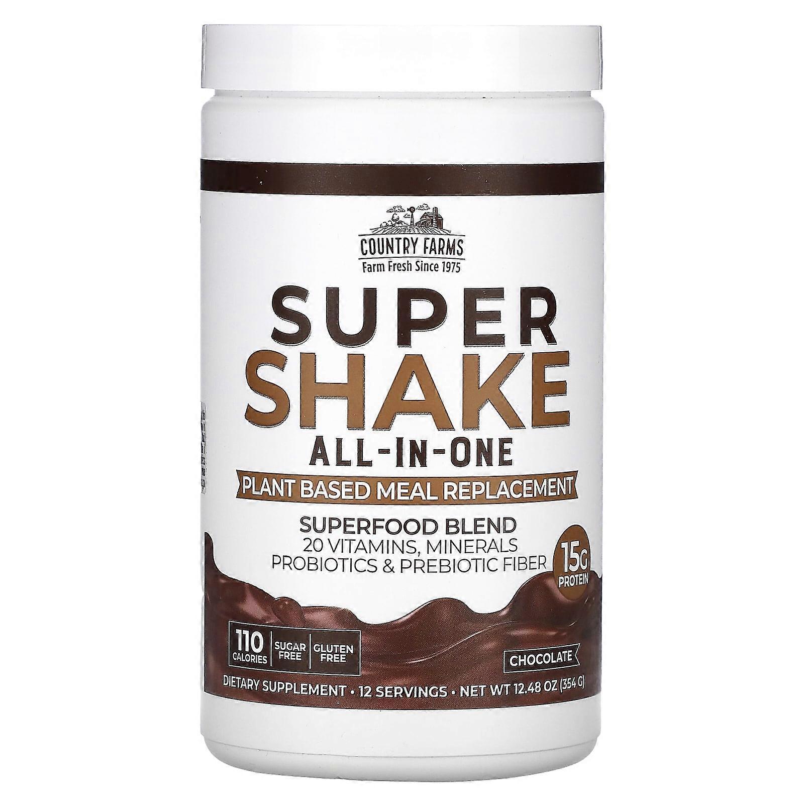 Super Shake, All-In-One, Chocolate, 12.48 oz (354 g)